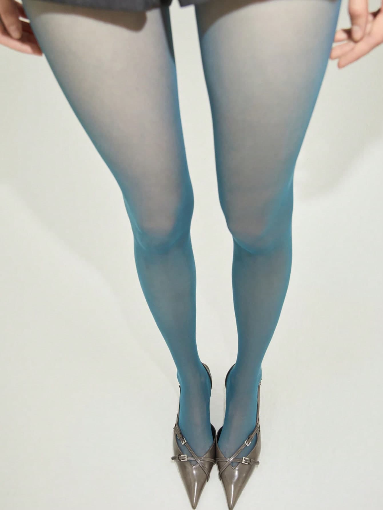 1 Pair Women's Shimmery Aurora Black Stockings/Pantyhose, Colorful Sexy Thin Anti-Snag Sheer Glossy Tights, Durable & Breathable Leg Enhancer For Summer, Fashion Sexy Footless Leggings Suitable For Daily Dates And Outings