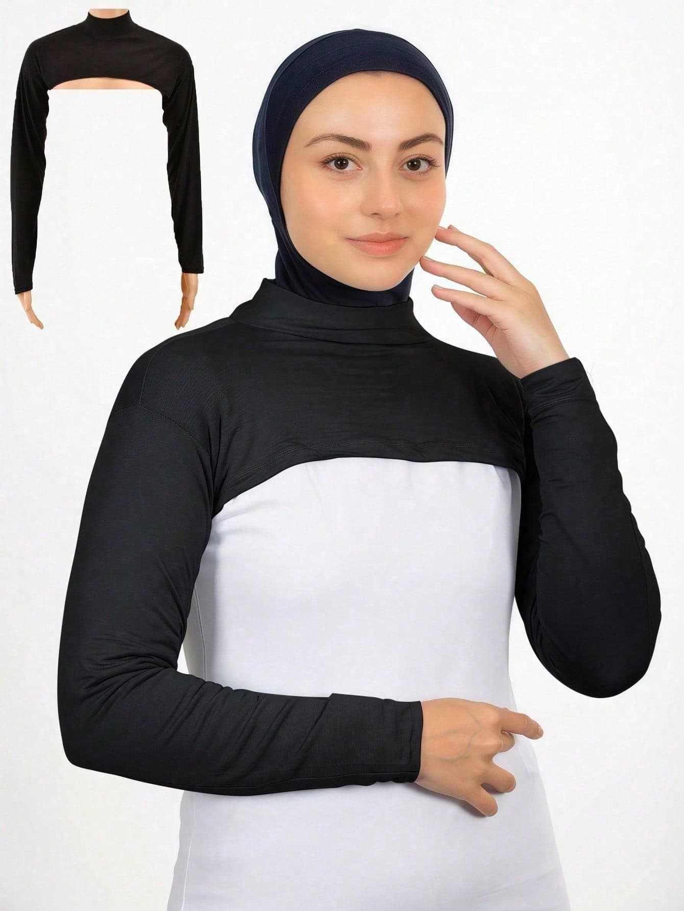 1pc/2pcs/3pcs Muslim-Friendly Women's Arm Cover Shawl Top, Lightweight & Breathable, Machine Washable, Suitable For Hijab/Dress/Abaya, Spring & Summer, Raglan Sleeve Design Fits All Body Types, Versatile Item,Travel,Festival