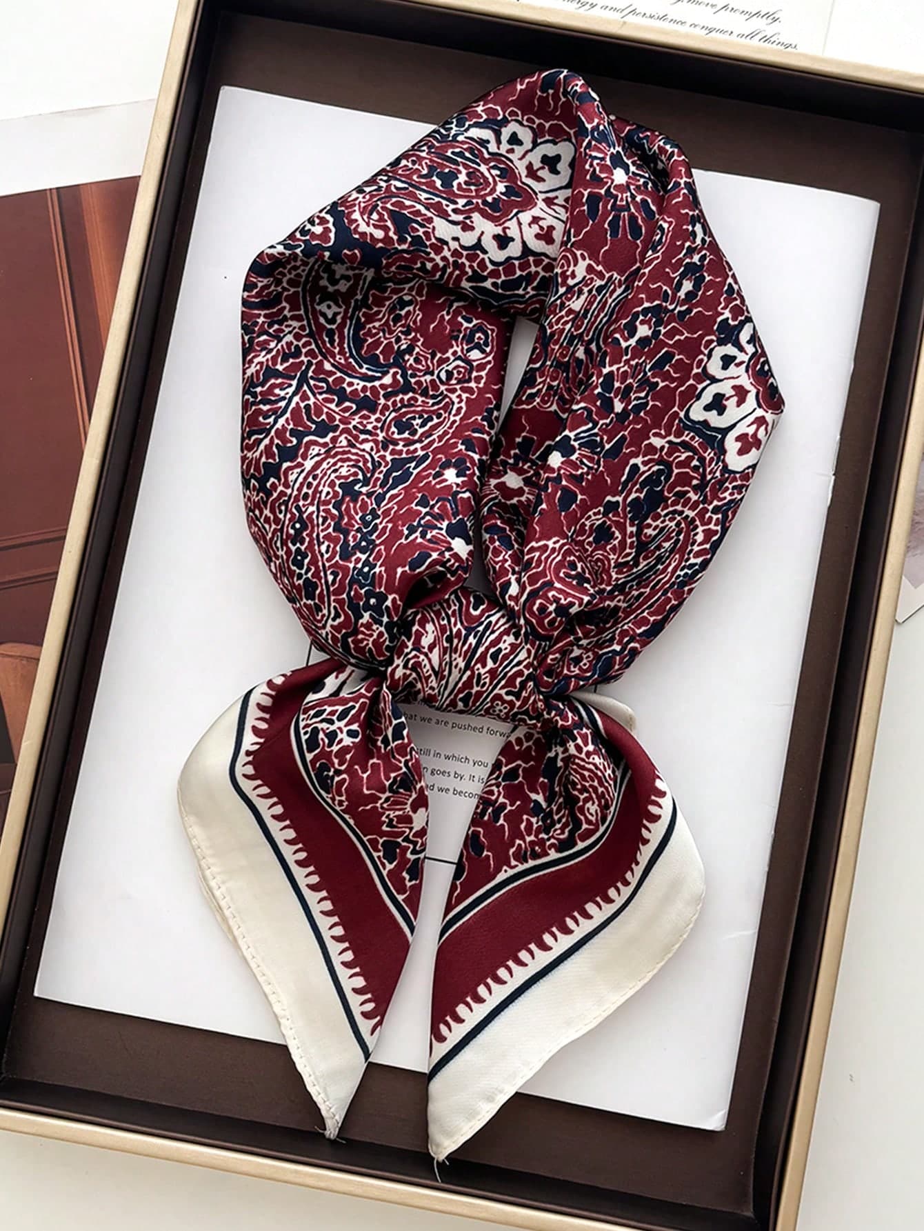 1pc Square Silk Scarf, Women's Satin Printed Headband, Neckerchief, Headwrap, Fashion Ladies Shawl, Scarf