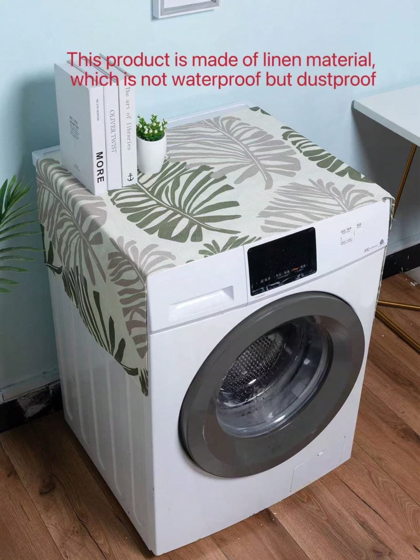 Large Leaf Floral Pattern Microwave Dust Cover, Effectively Prevents Dust And Stains, Made Of Polyester, Non-Waterproof, But Prevents Dust And Stains, Also A Beautiful Dust Cover, Easy To Use And Clean