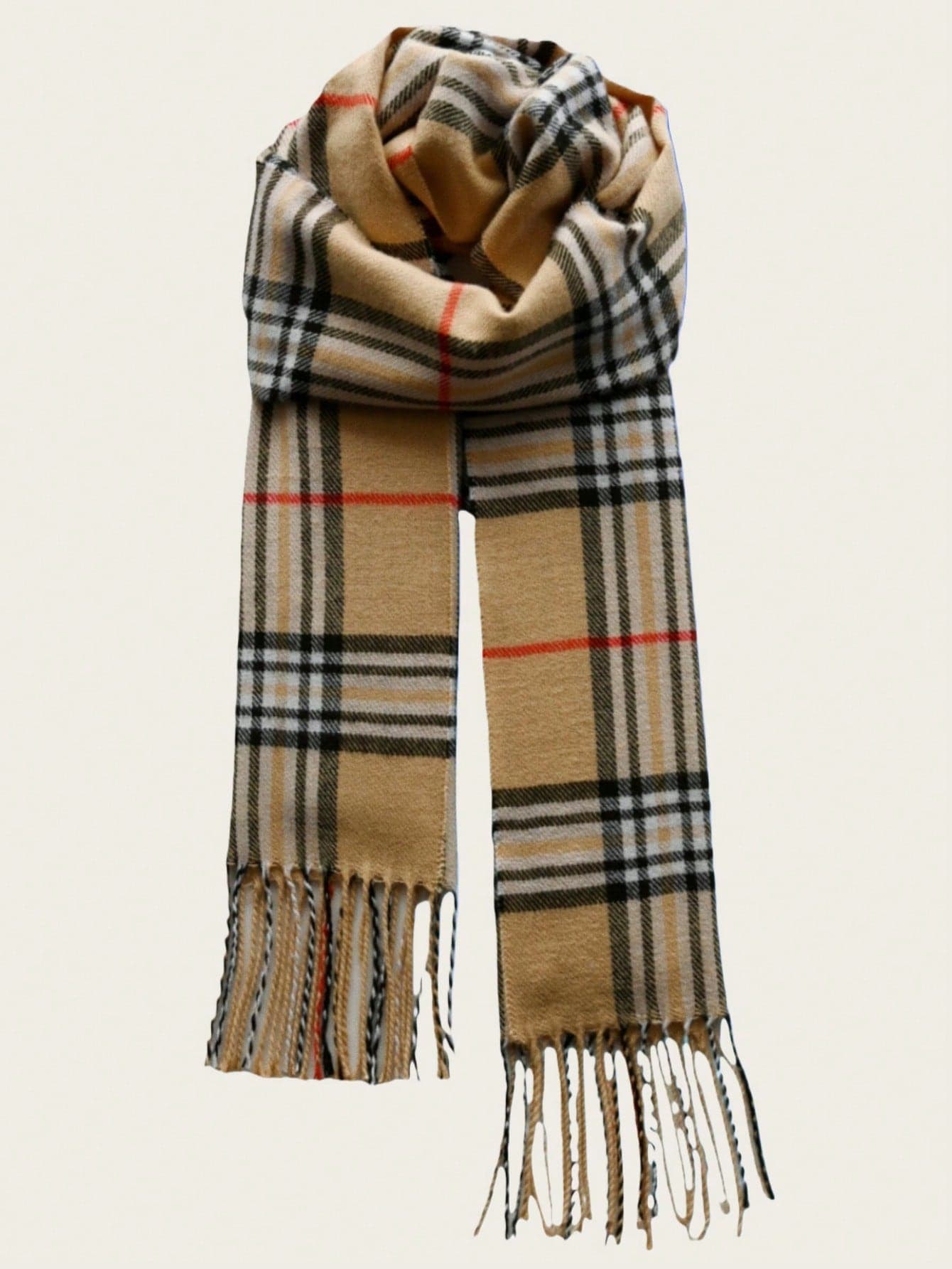 1pc Classic Plaid Scarf For Couples, Reversible Korean Style Neck Warmer Blanket Men Accessories Men Scarves