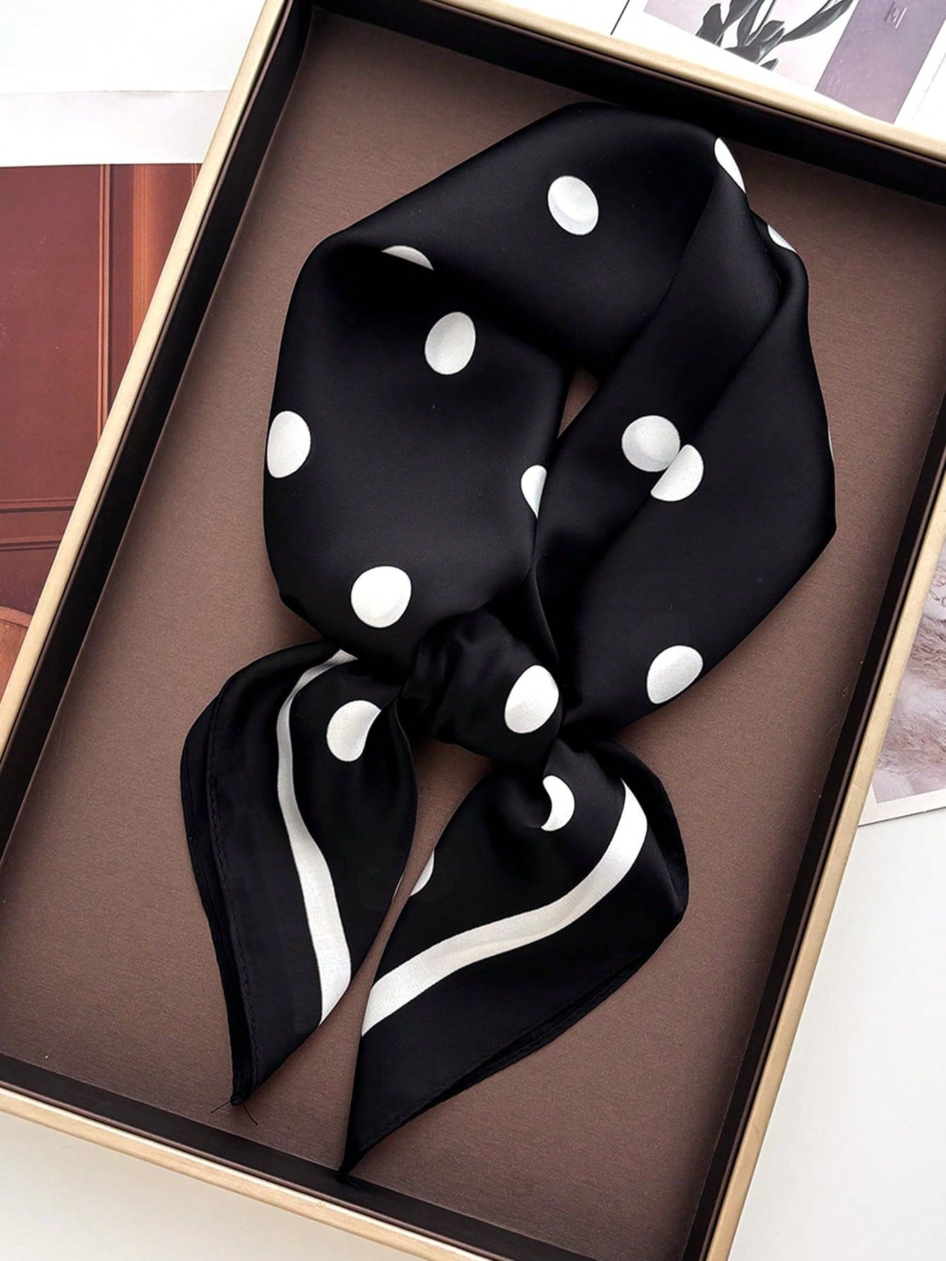 1pc Women's Square Satin Paisley Print Headscarf