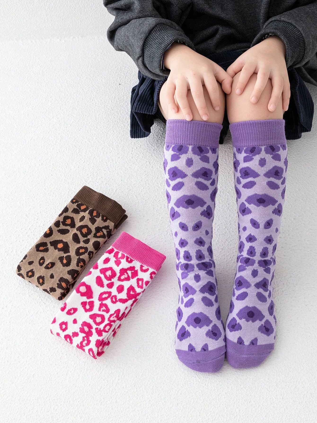 3 Pairs Girls Striped Knee High Socks, Soft & Comfortable, Suitable For Kids, Students, Formal Uniforms, Everyday Wear, All Seasons