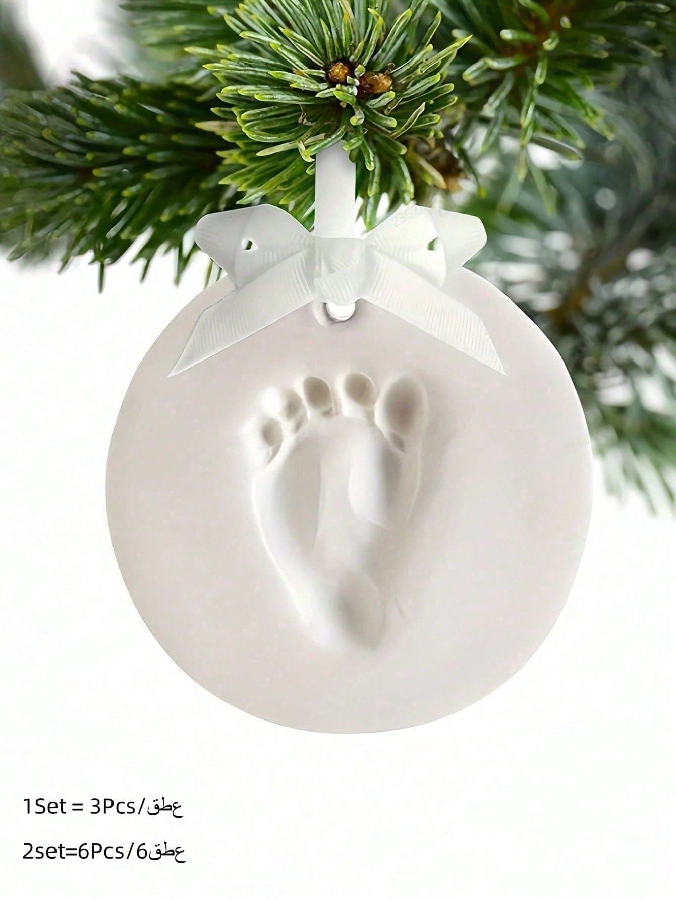 Baby 100 Days/1st Birthday Gift Newborn Growth Keepsake Clay For Making Baby Handprints And Footprints (Ribbon Not Included) S Size Mold Diameter 9cm M Size Mold Diameter 12cm (Mold Shape Randomly Sent)