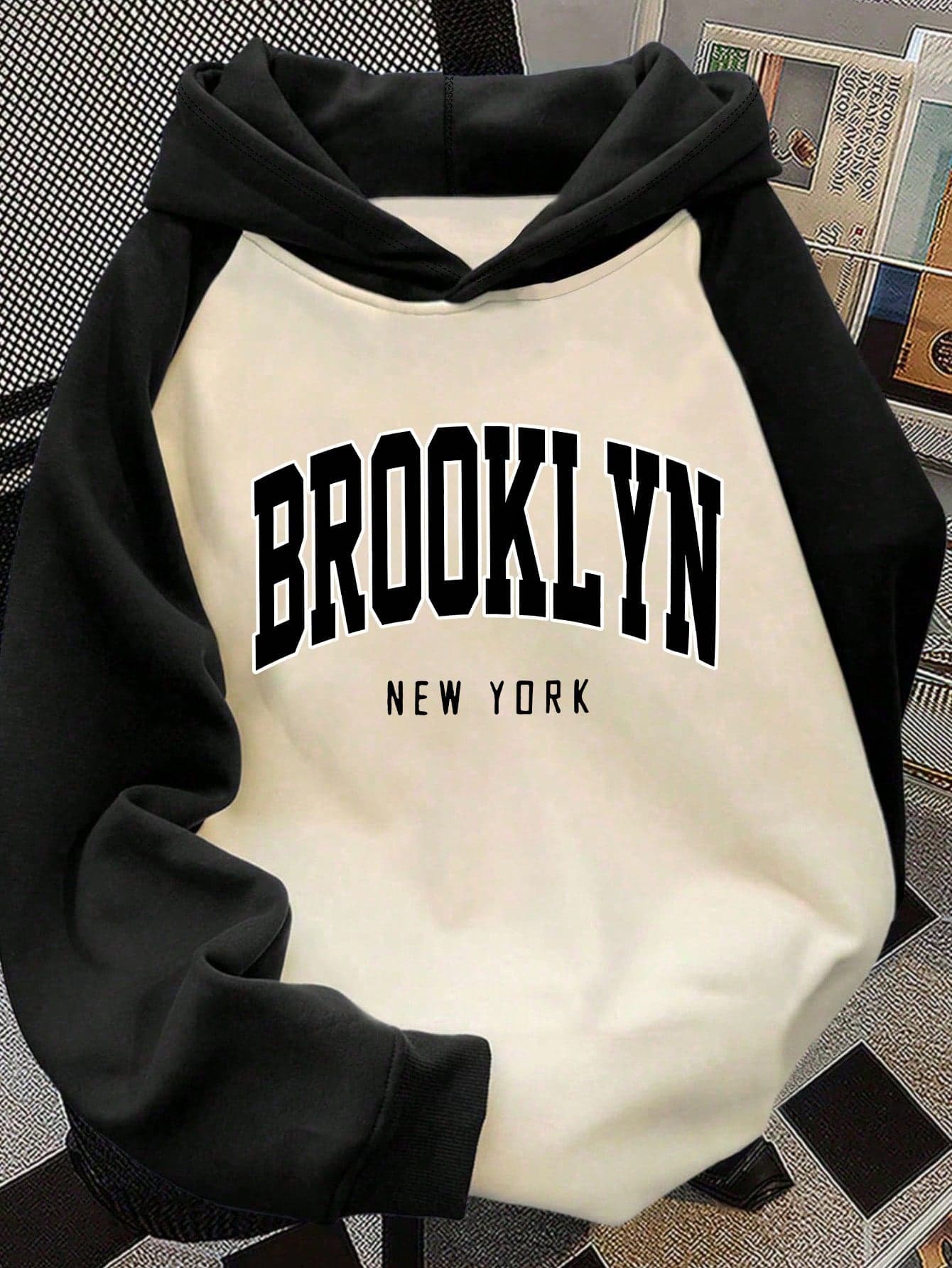 American Style Letter Print Drop Shoulder Sweatshirt Sweatshirt, Suitable For Spring, Autumn And Winter, Teen Boys
