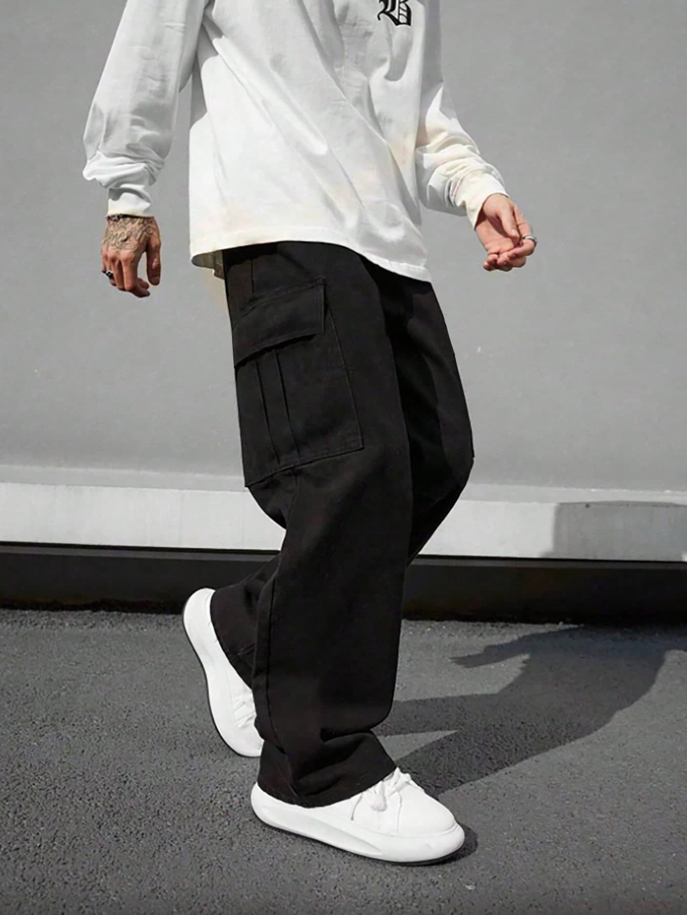 1pc Teen Boy Casual Sports Outdoor Polyester Cargo Pants With Large Pockets, Spring ,Summer& Autumn, For Back To School,Lightweight Style,Thin Fabric