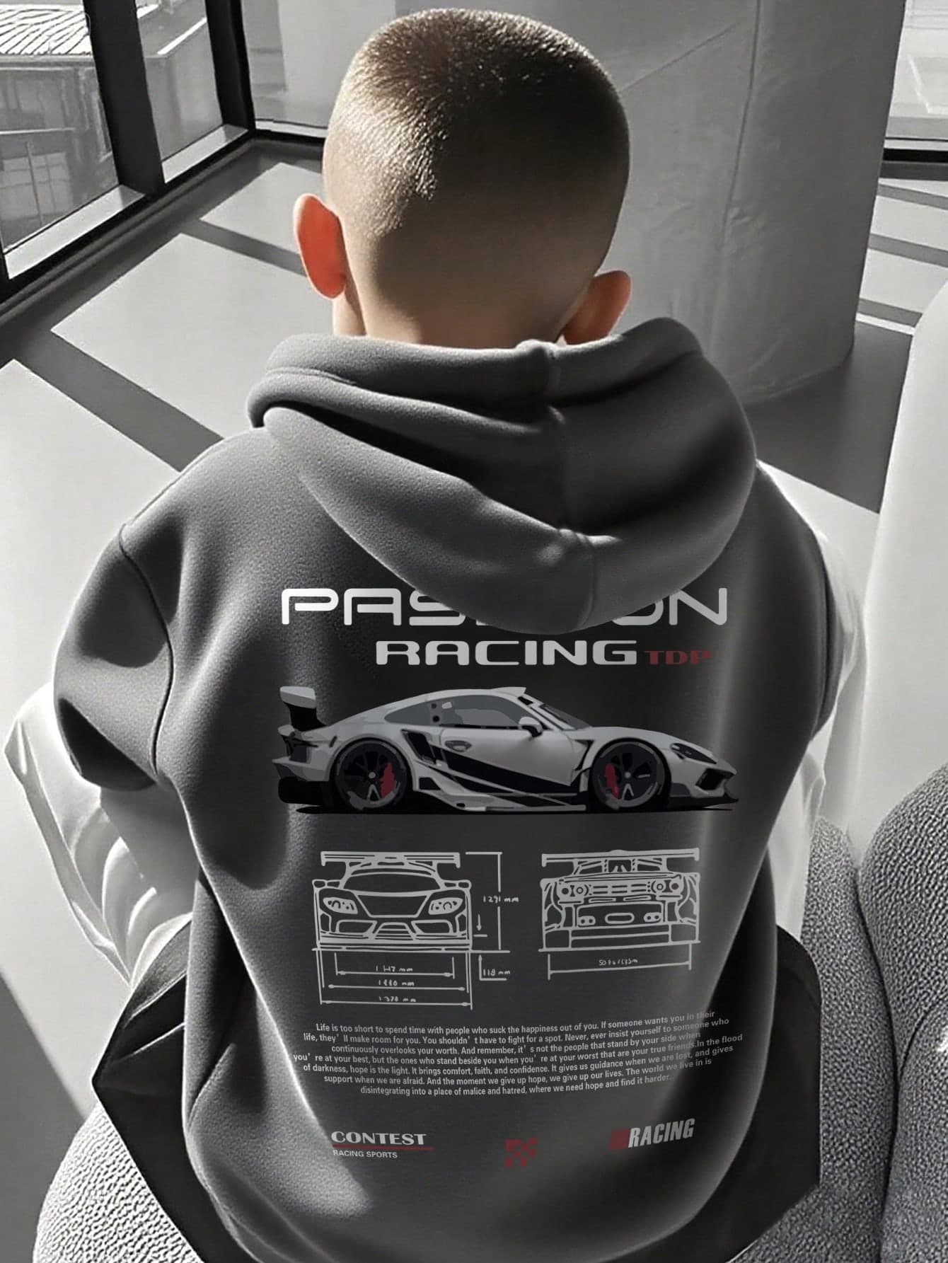 1pc Tween Boy Casual Printed Pullover Sweatshirt, Thermal Lined, Long Sleeve, Autumn/Winter