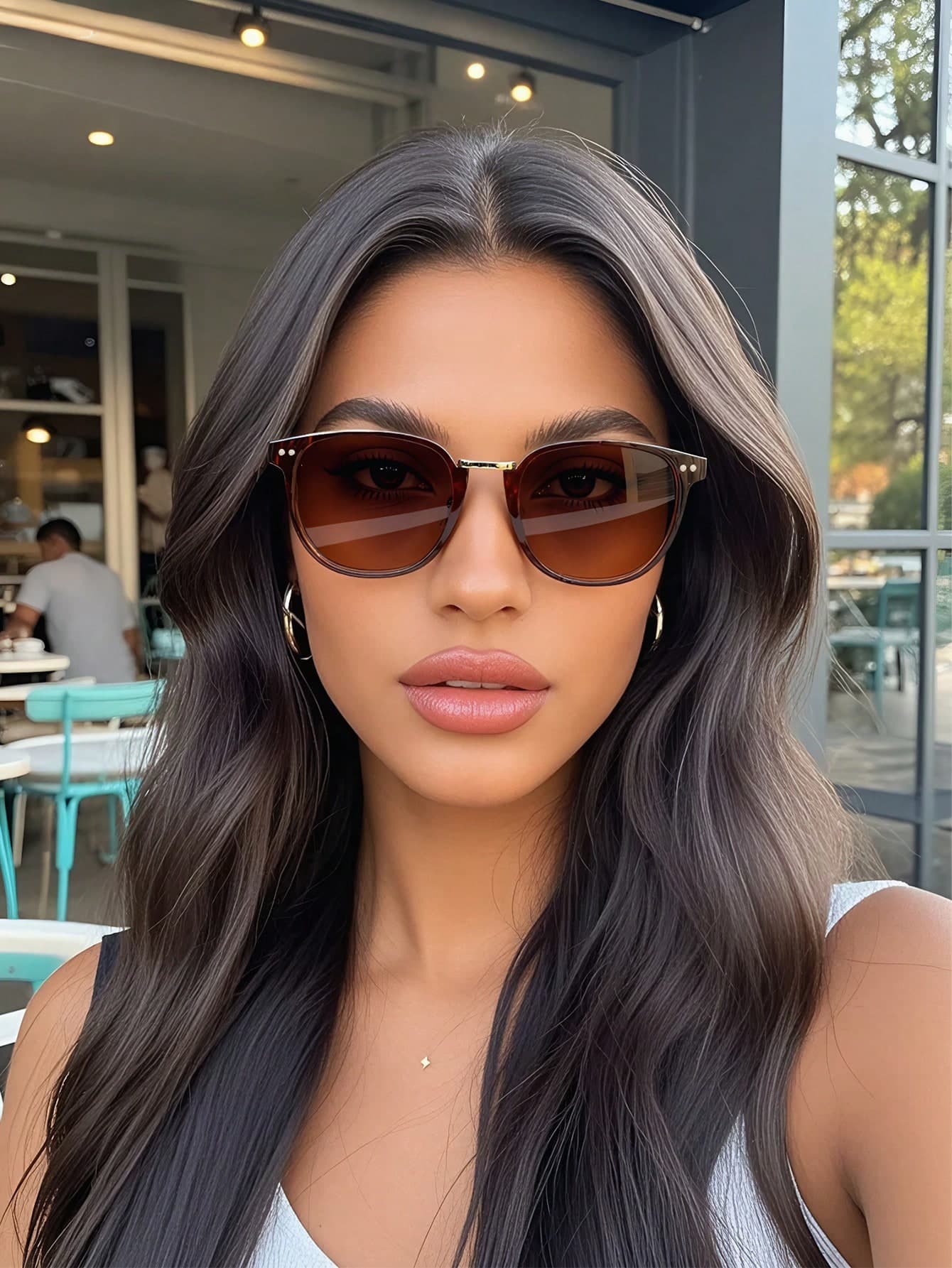 Vintage Square Frame Sunglasses For Men And Women, Plastic Fashion Classic Style, Decorative Outdoor Travel Beach Vacation UV Protection Glasses