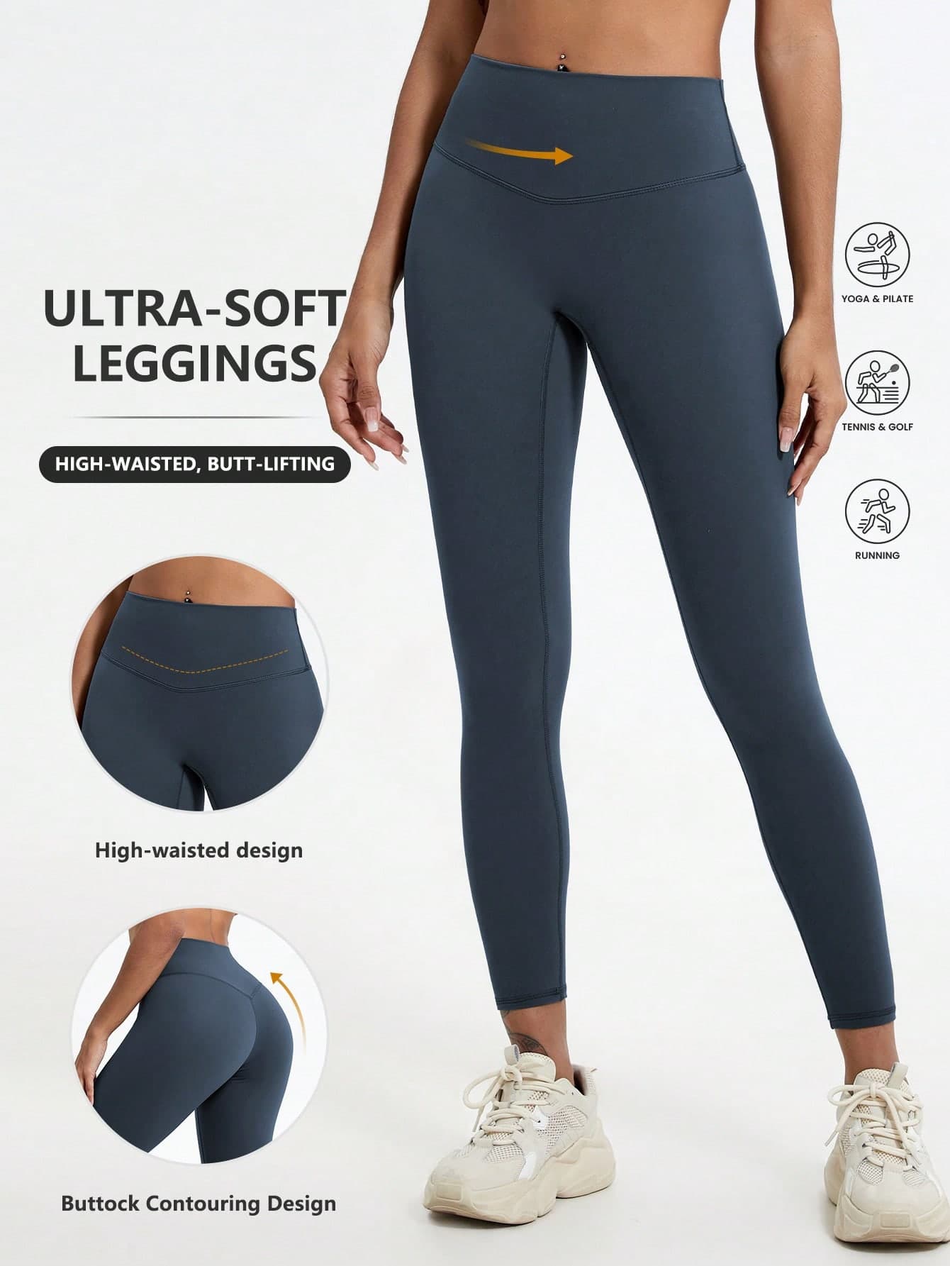 1pc High Waist Lifting Yoga Pants, Breathable Nude Color Outdoor Trousers, Fitness Running Training Leggings Sports