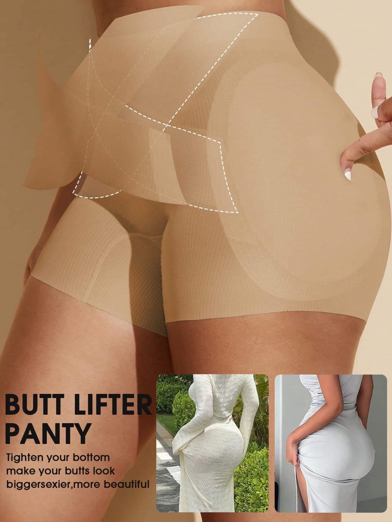 Women's Butt Lifting Shapewear Shorts With Removable Padded Buttocks, Enhances Curves And Provides Better Lifting Effect
