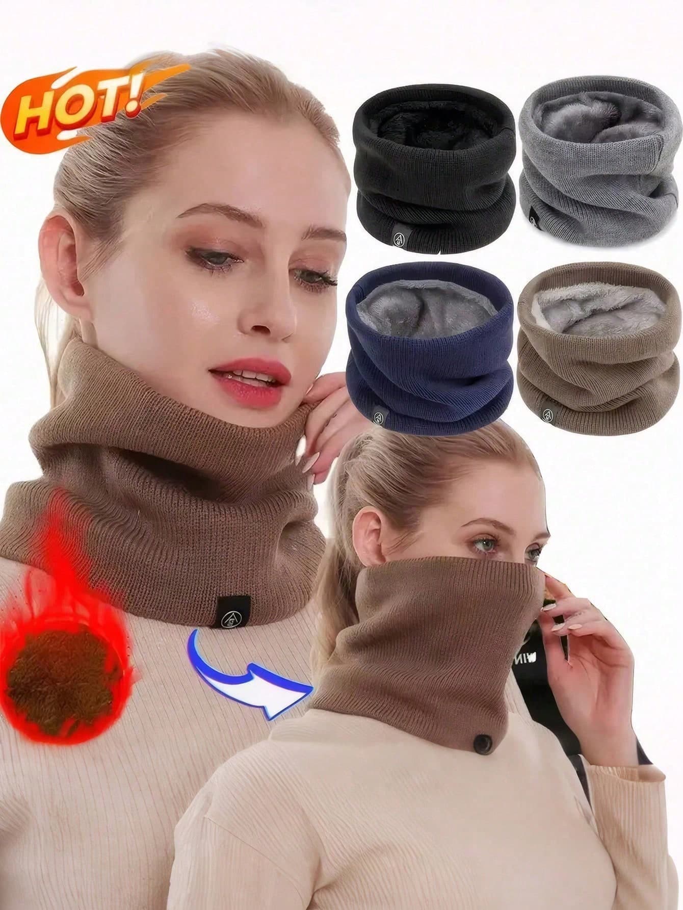 Unisex Winter Scarf With Ear Protection, Thick Fleece Lining, Korean Style Multi-Functional Neck Warmer, Suitable For Students, Outdoor Leisure, Cycling And More