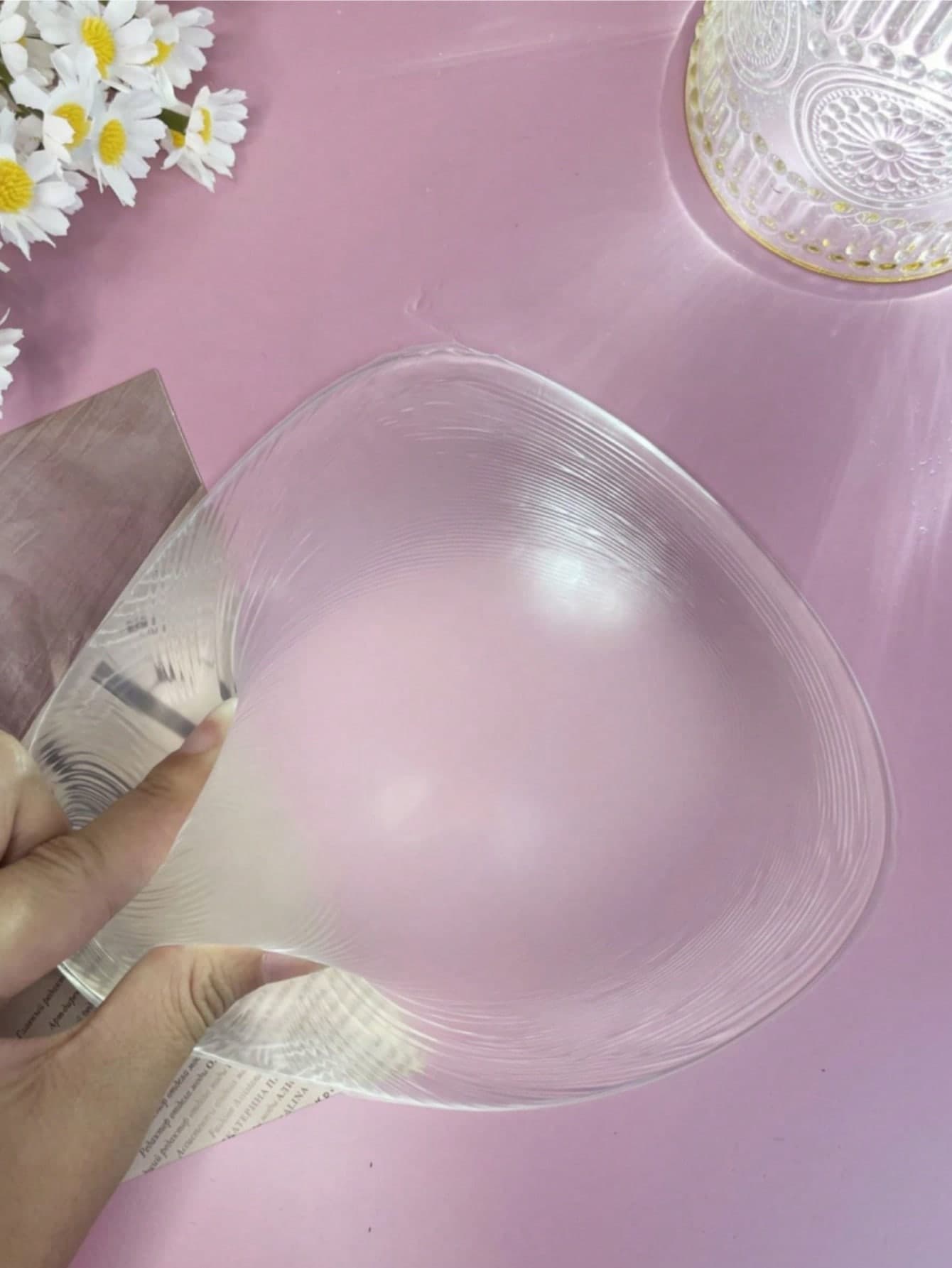 WANTES 1pc Transparent Silicone Breast Prosthesis, Suitable For Post-Mastectomy - Heat Resistant, Can Be Used In Spa And Swimming Pool, Medical Grade, Weight Balanced Prosthesis, Non-Slip, Secure Fit, Suitable For Breast Cancer Survivors