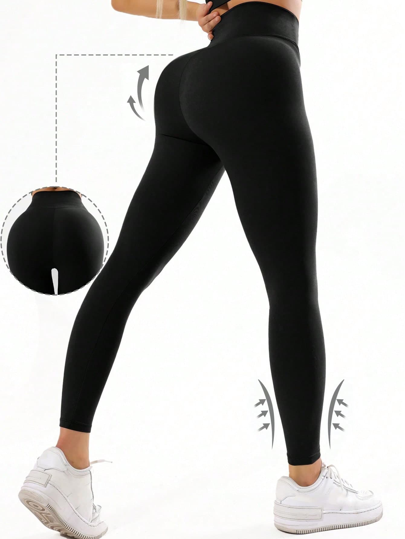Yefecy Women's Seamless High Elastic Quick-Dry Squat-Proof Yoga Leggings, Solid Color High Waist Workout Running Tights, Women's Sports Compression Pants