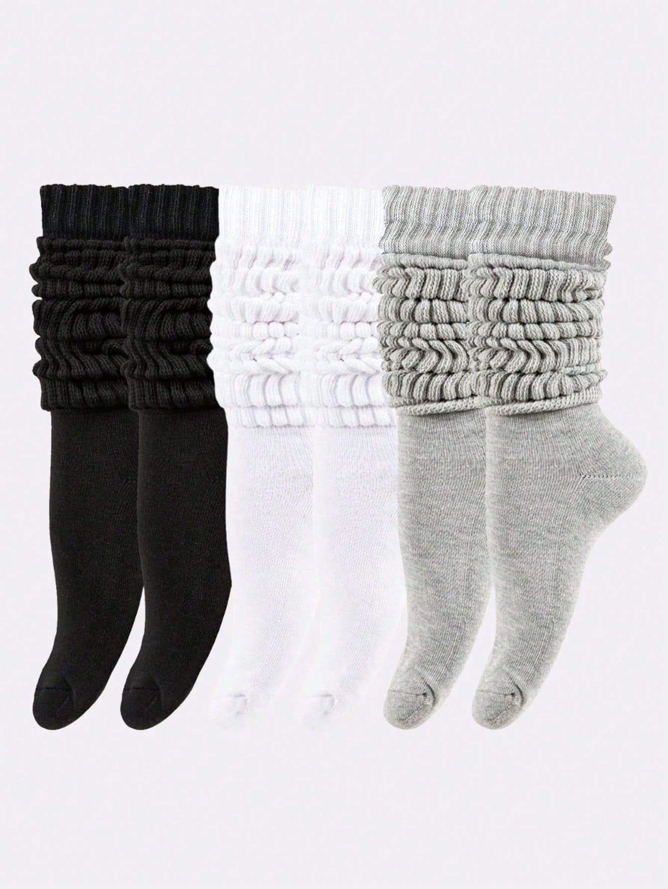 Loungeista 3pairs Women's Multicolor Fashionable Pile Socks, Suitable For Daily Use, Fall