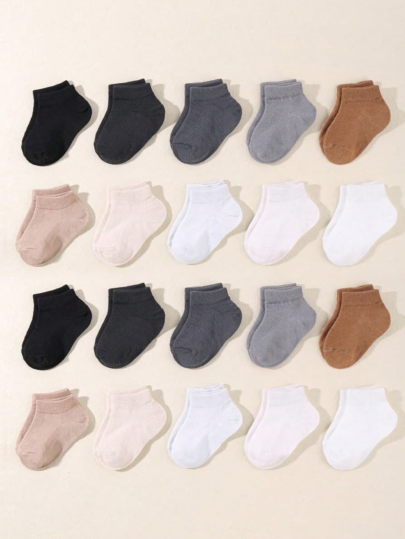 10 Pairs Soft Solid Color Baby Socks, Toddler Boys Socks, Classic Colors, Breathable & Comfortable, Non-Binding, Suitable For 0-36 Months Babies Daily Wear, All Season, Baby Socks, Toddler Socks, Infant Socks, Short Socks, Solid Color Socks, Newborn Gift, Christmas Gift, Newborn Essential