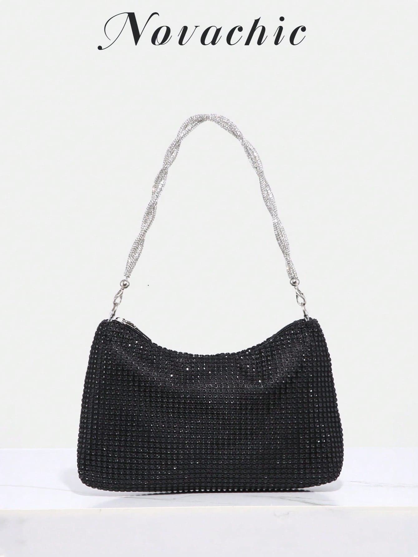Sparkling, Elegant, Discreetly Luxurious Sequin Women's Shoulder Bag, Large Capacity Clutch, Evening Bag, Rhinestone Embellished Evening Bag, Suitable For Party Girls, Ladies, Brides, Perfect For Parties, Weddings, Galas, Formal Events