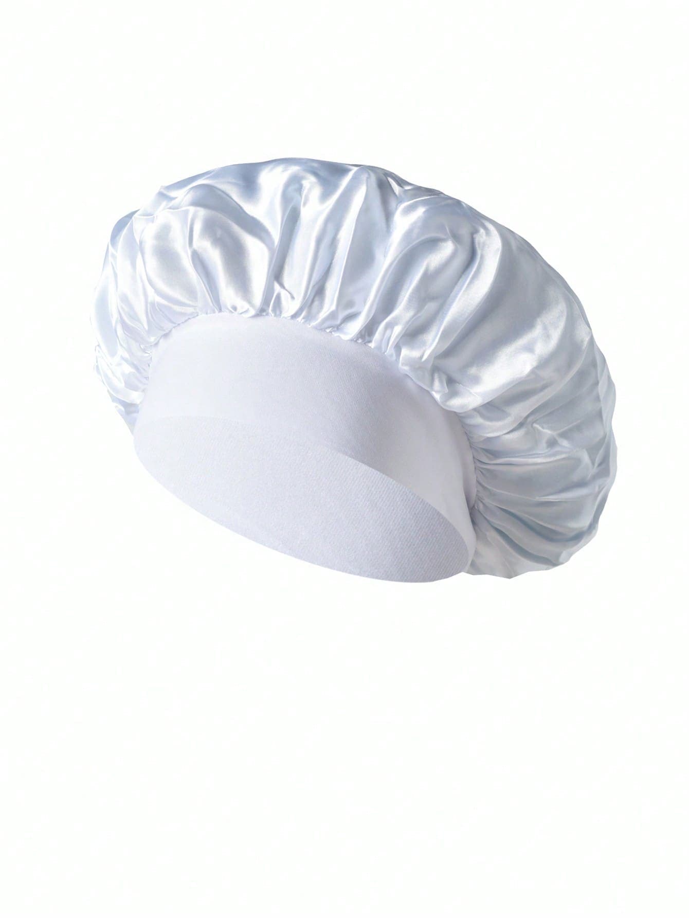 1pc Smooth Satin Wide Band High Elasticity Hair Care Sleep Cap For Women, Suitable For Women With Thin Hair And Short To Medium Length Hair