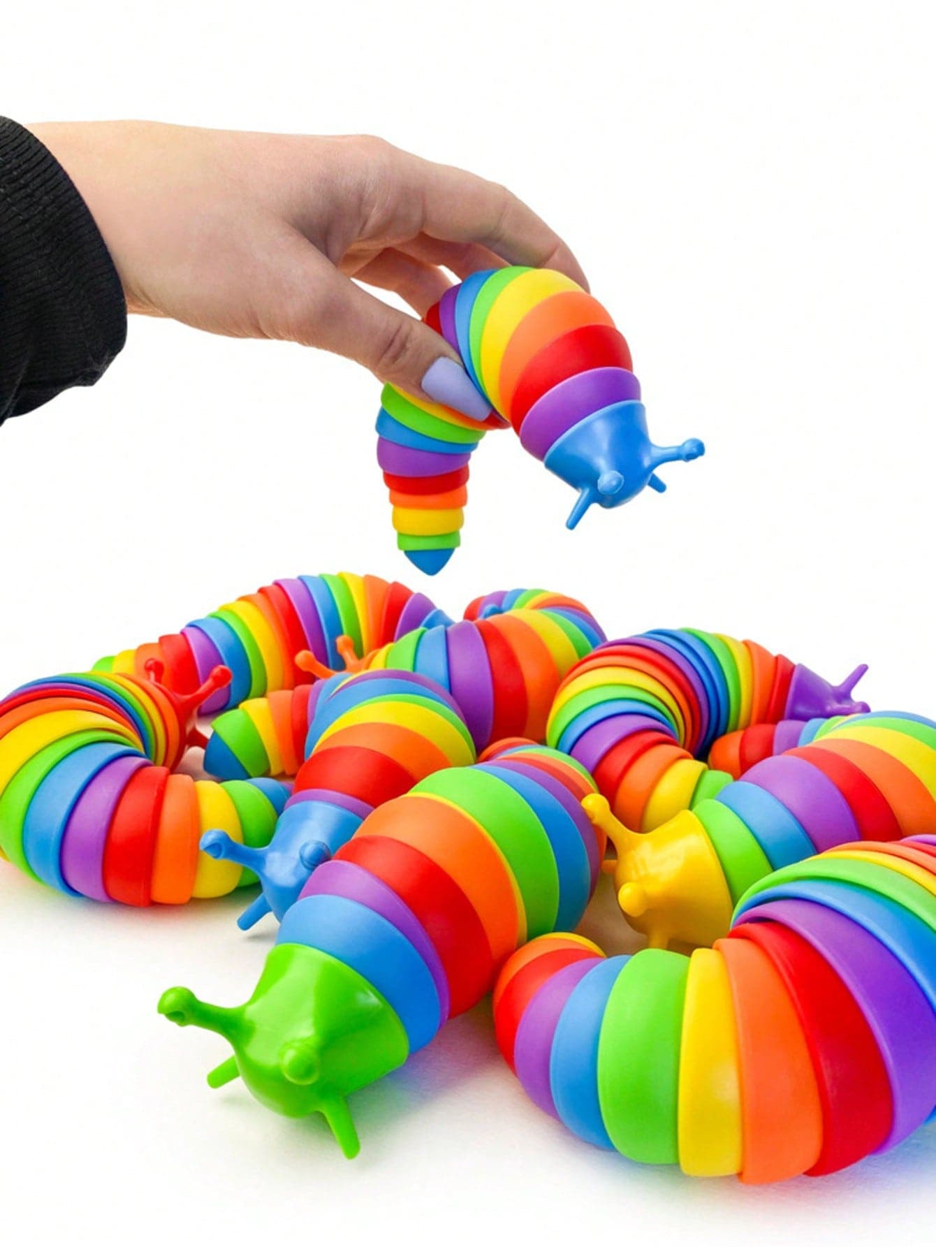 1/4pcs Random Color Fuzzy Caterpillar Sensory Toys, Fidget Slug Toys, Suitable For Children And Adults, Cute Sensory Toys, Suitable For Autism Children, Stress Relief Toys | Easter Stuffer Gifts