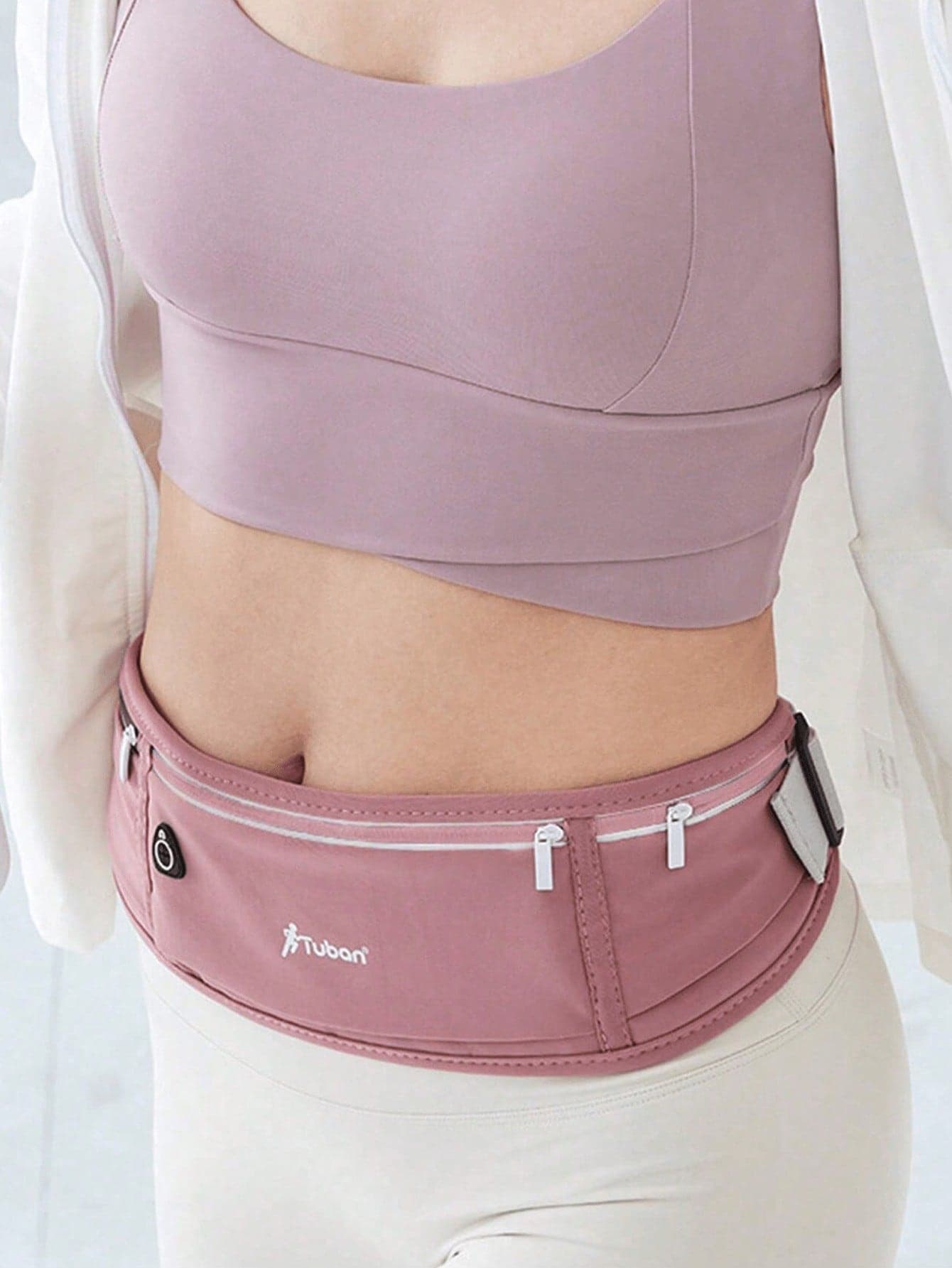 Unisex Sports Waist Bag, Suitable For Running, Hiking, Fitness And Night Running, Can Carry Phones. Reflective Strips Design For Night Running.