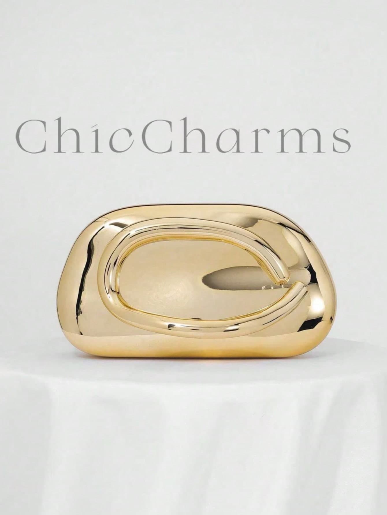 Vintage Metal Decor Box Shape Evening Clutch Bag, Gala Party Purse, Formal Dress Bag, Gift For Women, Fashion Chain Shoulder Crossbody Bag, Wedding Items