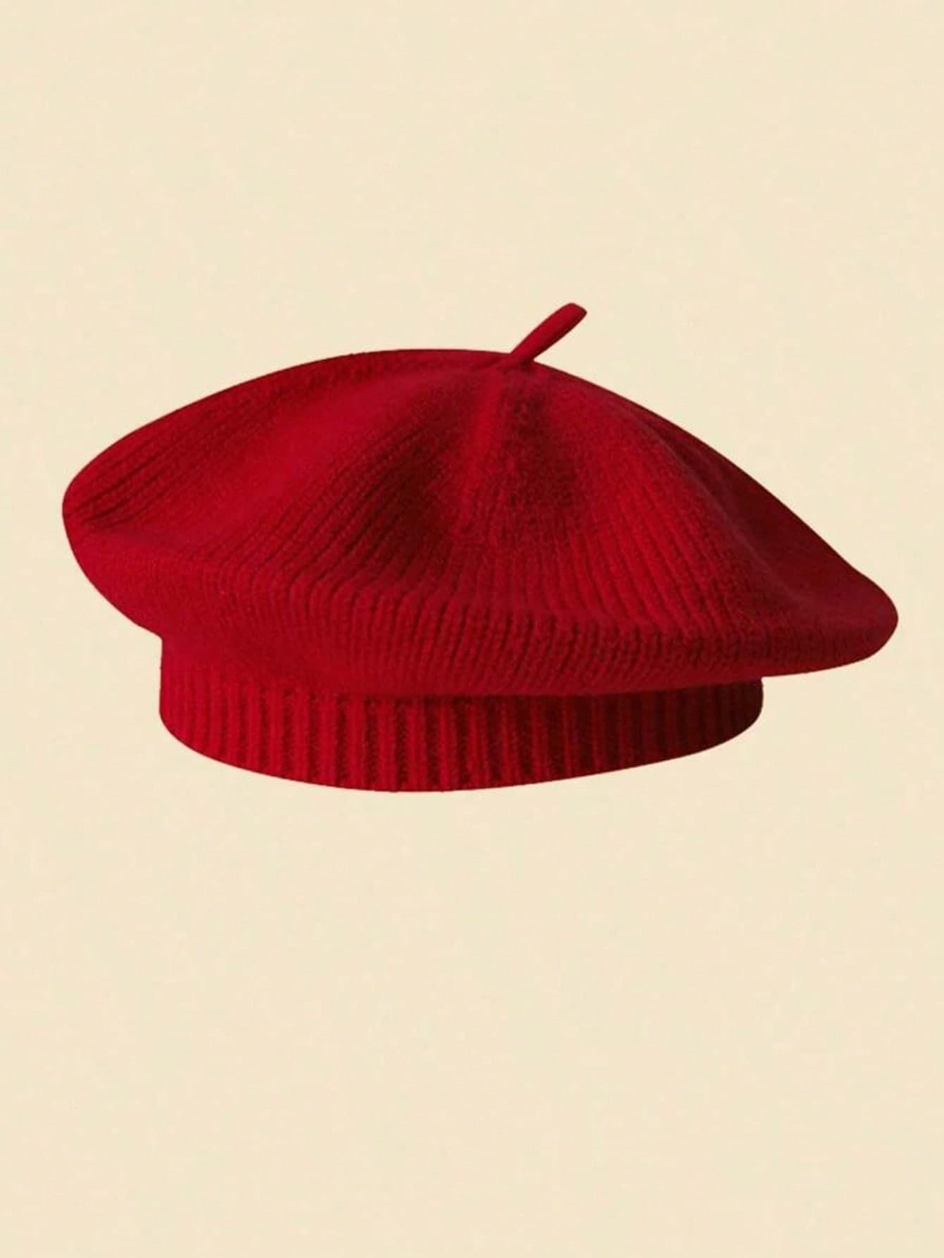 This Compact English Retro Street Style Beret, With A Knitted Artistic Style, Is Suitable For Autumn And Winter Seasons. It Is Versatile And Warm, Making It An Ideal Choice For Casual Occasions.,Beach,Travel