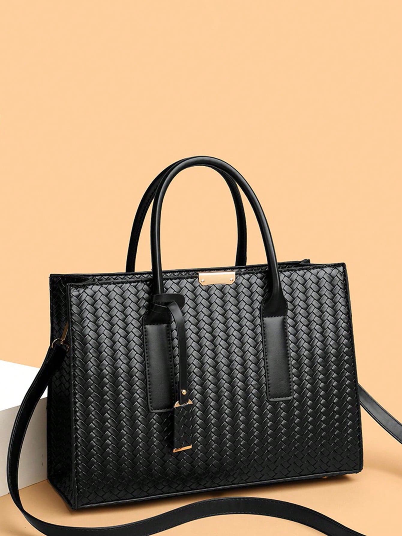 New Woven Pattern Handbag With Accessories