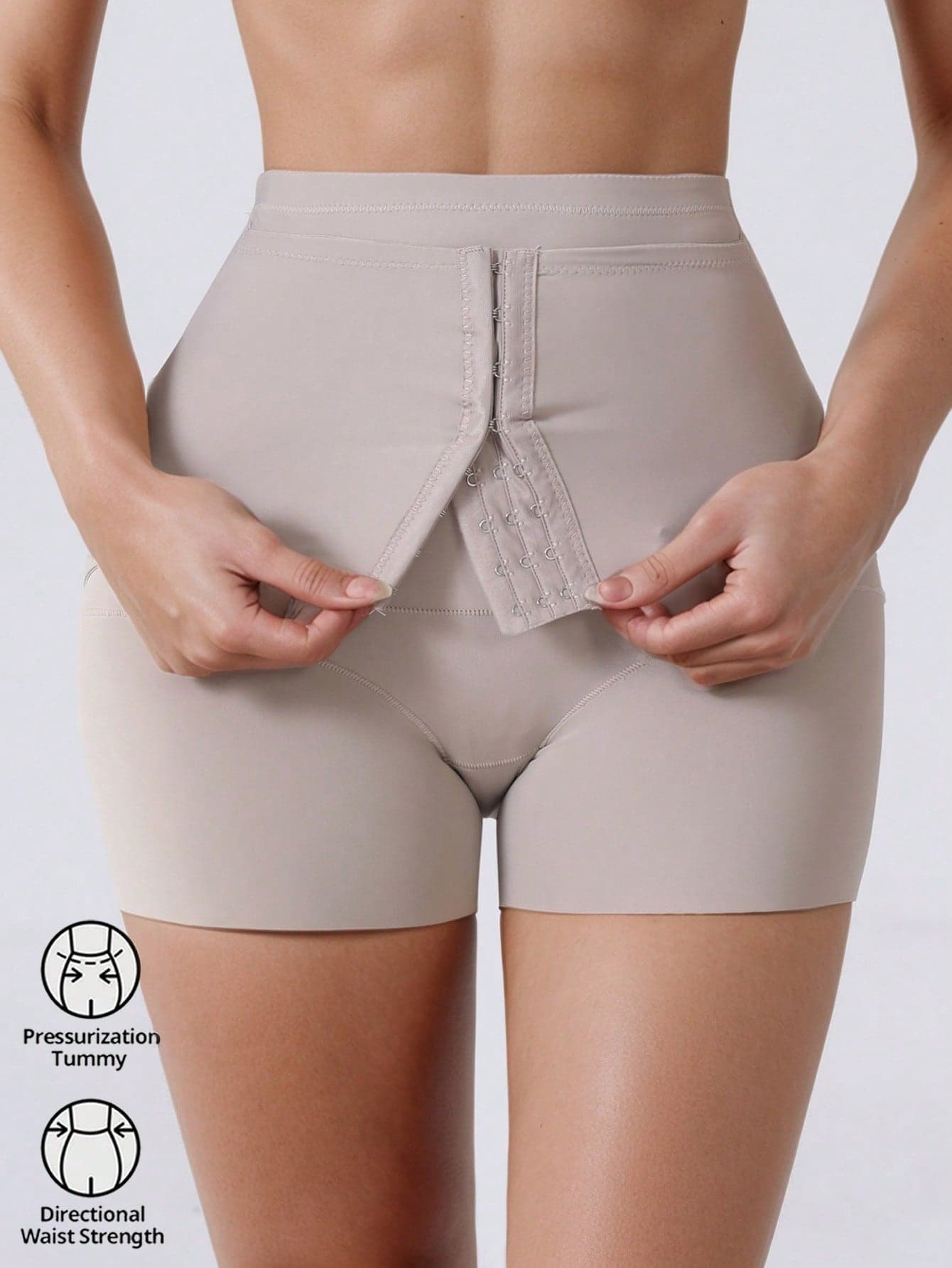 High Waist Button Design Belly Control Pants, Seamless Postpartum Slimming Shapewear Tummy Shaping Leggings For Women