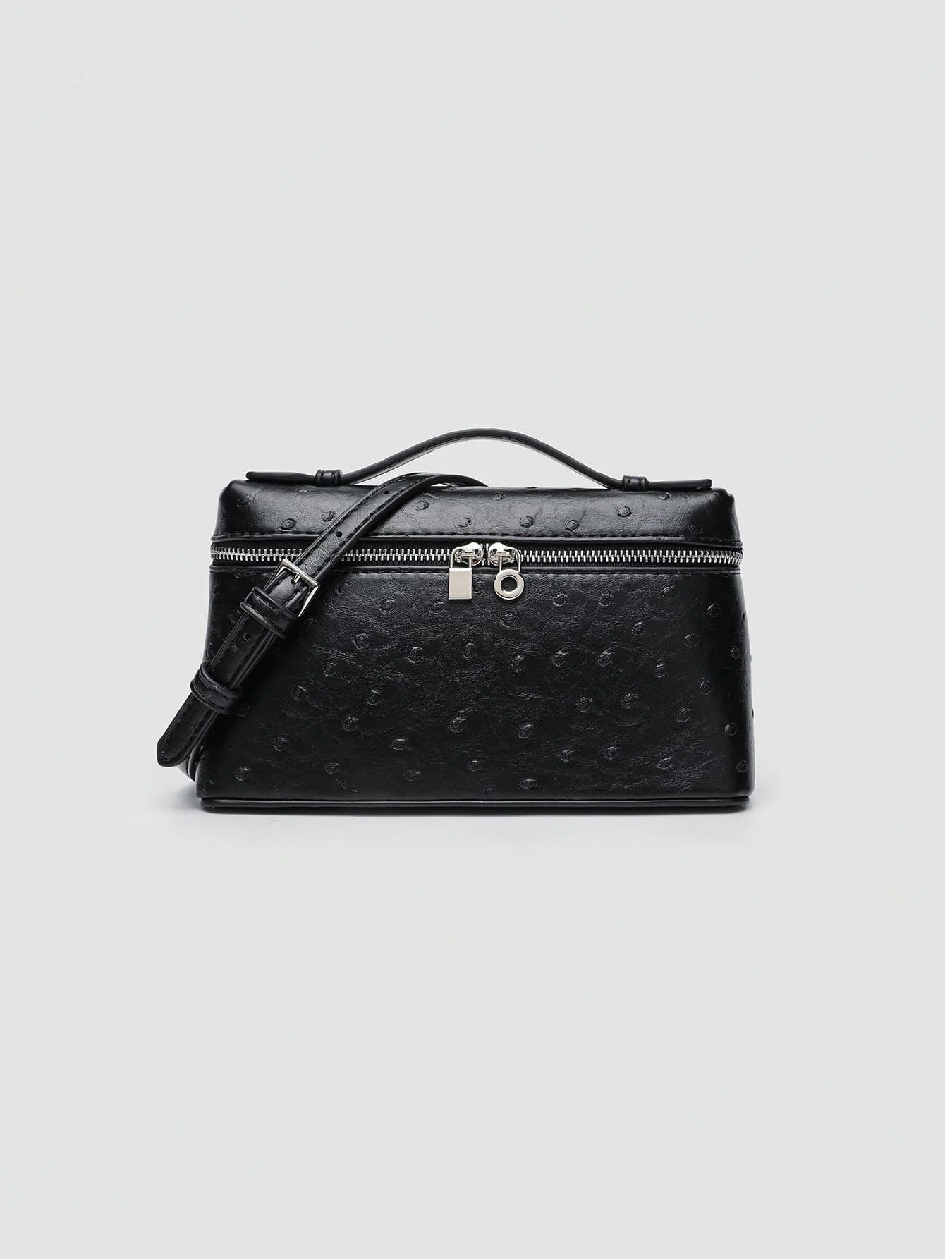 1pc Solid Color Ostrich Embossed PU Square Crossbody Bag, Suitable For Women's Daily Fashion Matching, Outings, Shopping, Parties, Elegant Women's Handbag, Women's Commuter Bag, Ideal Choice For Valentine's Day, Comfortable And Fashionable, Stylish Handbag, Personalized Gift Choice, 2025 Accessory, Fashionable Style Suitable For All Occasions, Affordable Luxury Feel, Rebellious Party Bag, Perfectly Suitable For Parties, Weddings, Balls, Dinners/Banquets, Elegant Women's Bag