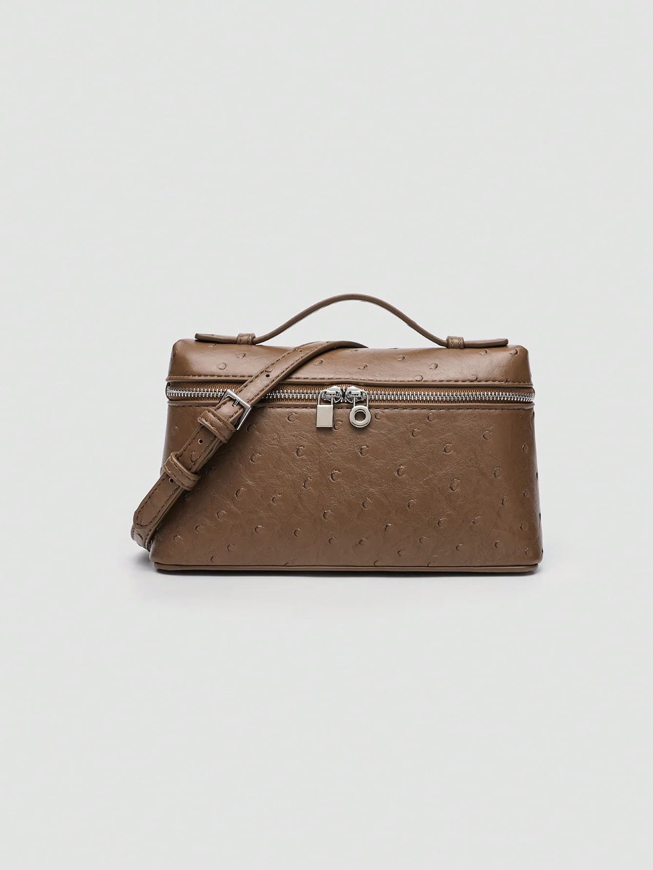 1pc Solid Color Ostrich Embossed PU Square Crossbody Bag, Suitable For Women's Daily Fashion Matching, Outings, Shopping, Parties, Elegant Women's Handbag, Women's Commuter Bag, Ideal Choice For Valentine's Day, Comfortable And Fashionable, Stylish Handbag, Personalized Gift Choice, 2025 Accessory, Fashionable Style Suitable For All Occasions, Affordable Luxury Feel, Rebellious Party Bag, Perfectly Suitable For Parties, Weddings, Balls, Dinners/Banquets, Elegant Women's Bag