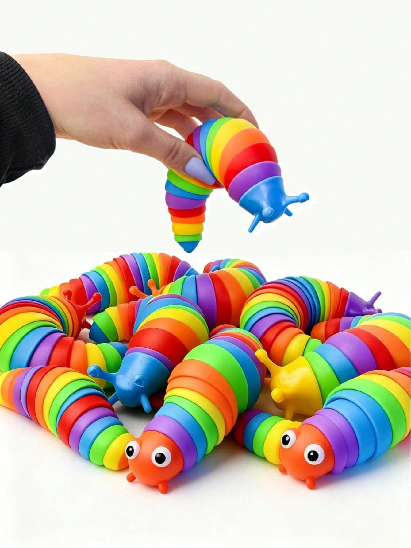 1/4pcs Random Color Fuzzy Caterpillar Sensory Toys, Fidget Slug Toys, Suitable For Party, Children & Adults, Cute Sensory Toys For Autism, Stress Relief Toys | Easter Stuffer Gifts