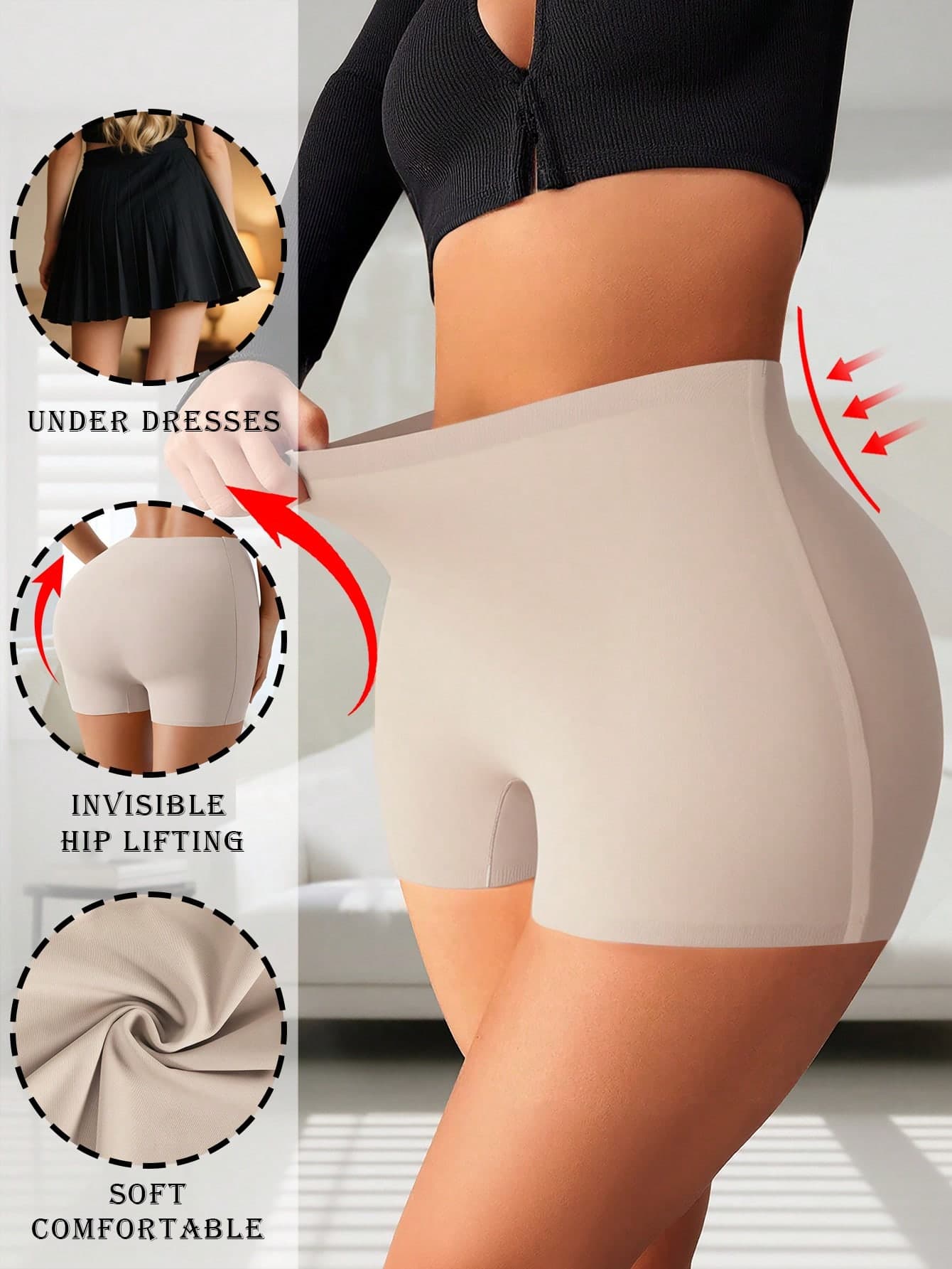 Women High Waist Seamless Slip Shorts For Women Ice Silk Slip Shorts Pants Shorts For Women Boyshorts Knickers Shorts Panties Boxers Yoga Short