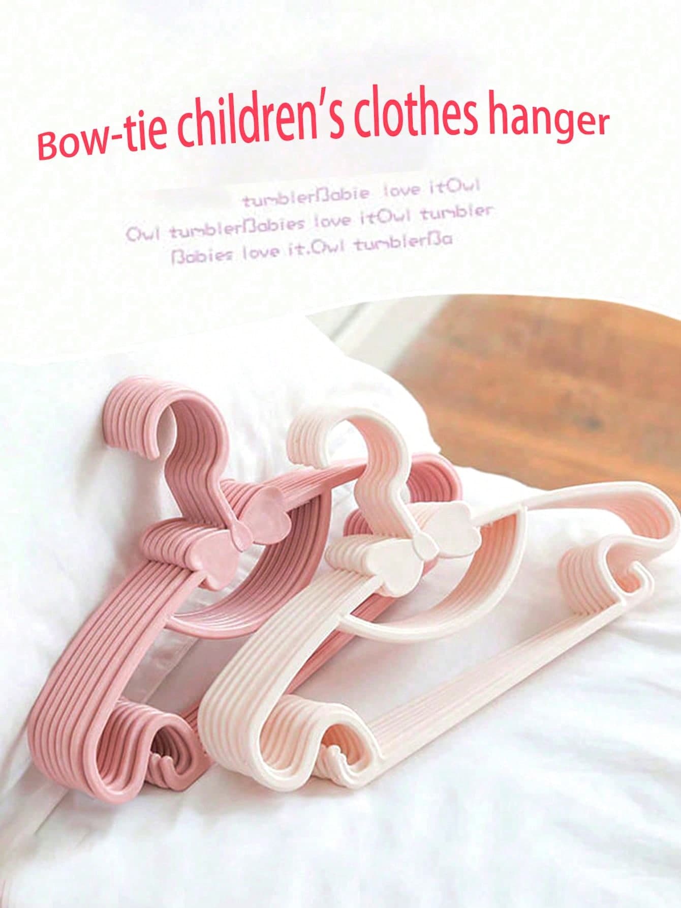 10pcs/20pcs/30pcs Children's Hangers, Lightweight Plastic Hangers With Anti-Slip Design, Suitable For Children's Shirts, Pants, Skirts And Coats. Flat And Space-Saving Structure, Suitable For Wardrobe Organization In Bedrooms, Laundry Rooms And Children's Rooms. Multi-Functional Dry And Wet Dual-Purpose Bow Hanger - A Great Gift For Home Storage