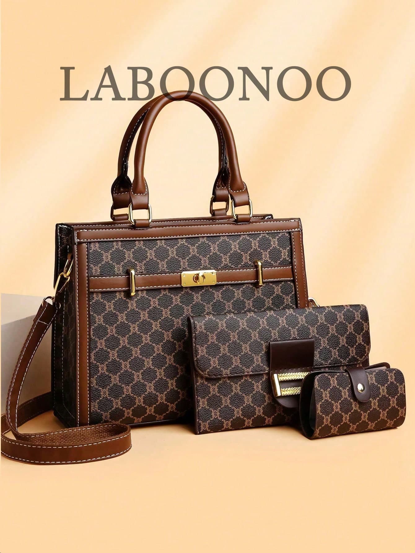 3pcs Set: Multicolor Plaid PU Leather Handbag, Shoulder Bag, Zipper Tote Bag, Elegant Middle-Aged Women Bag, Large Capacity, Versatile For Daily Use