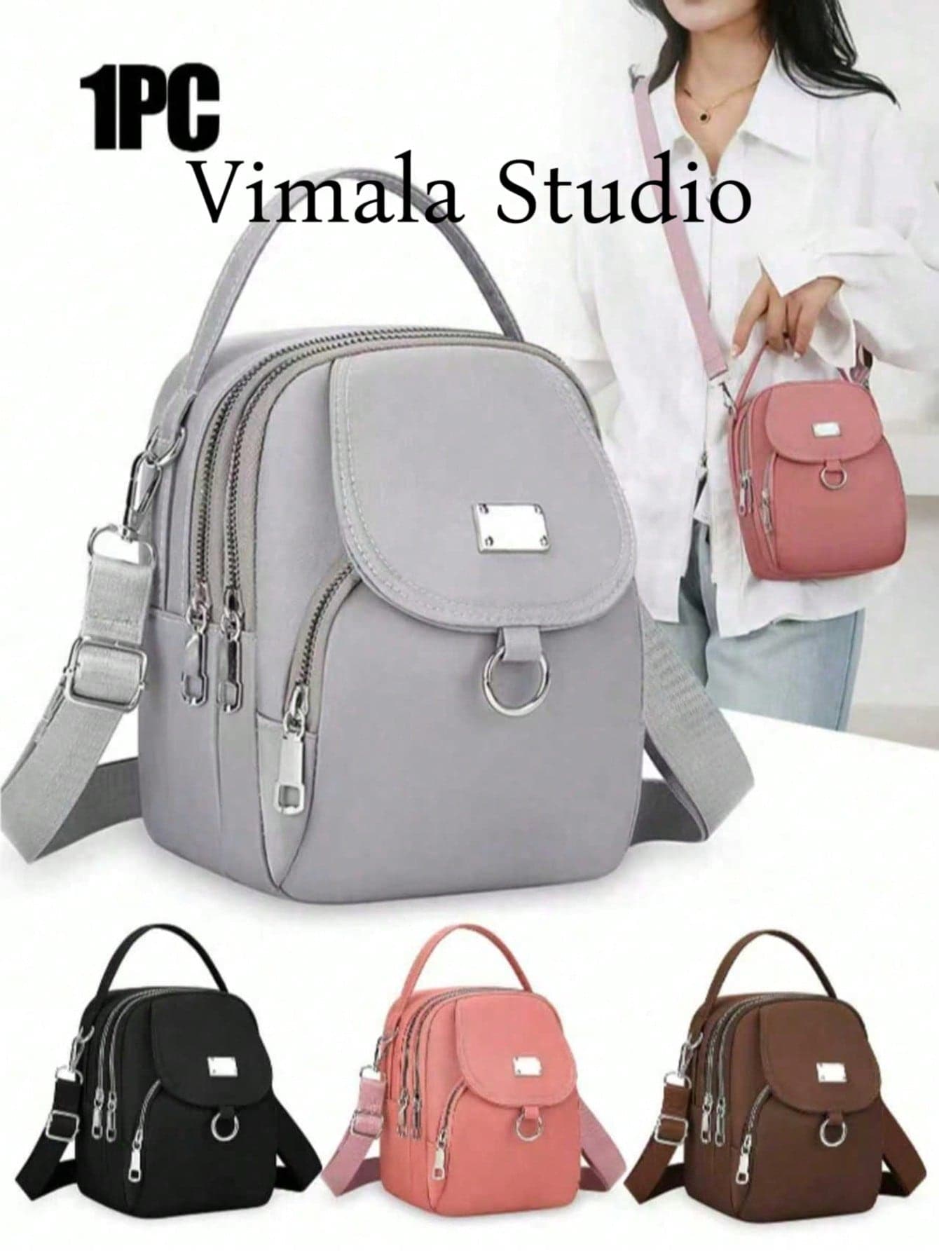 Women's Fashion Oxford Cloth Crossbody Bag, Solid Color Casual Shoulder Messenger Bag, Zipper Closure, Polyester Lining, Versatile Daily Accessory, Perfect Underarm Bag, Backpack, Large Capacity , Beach