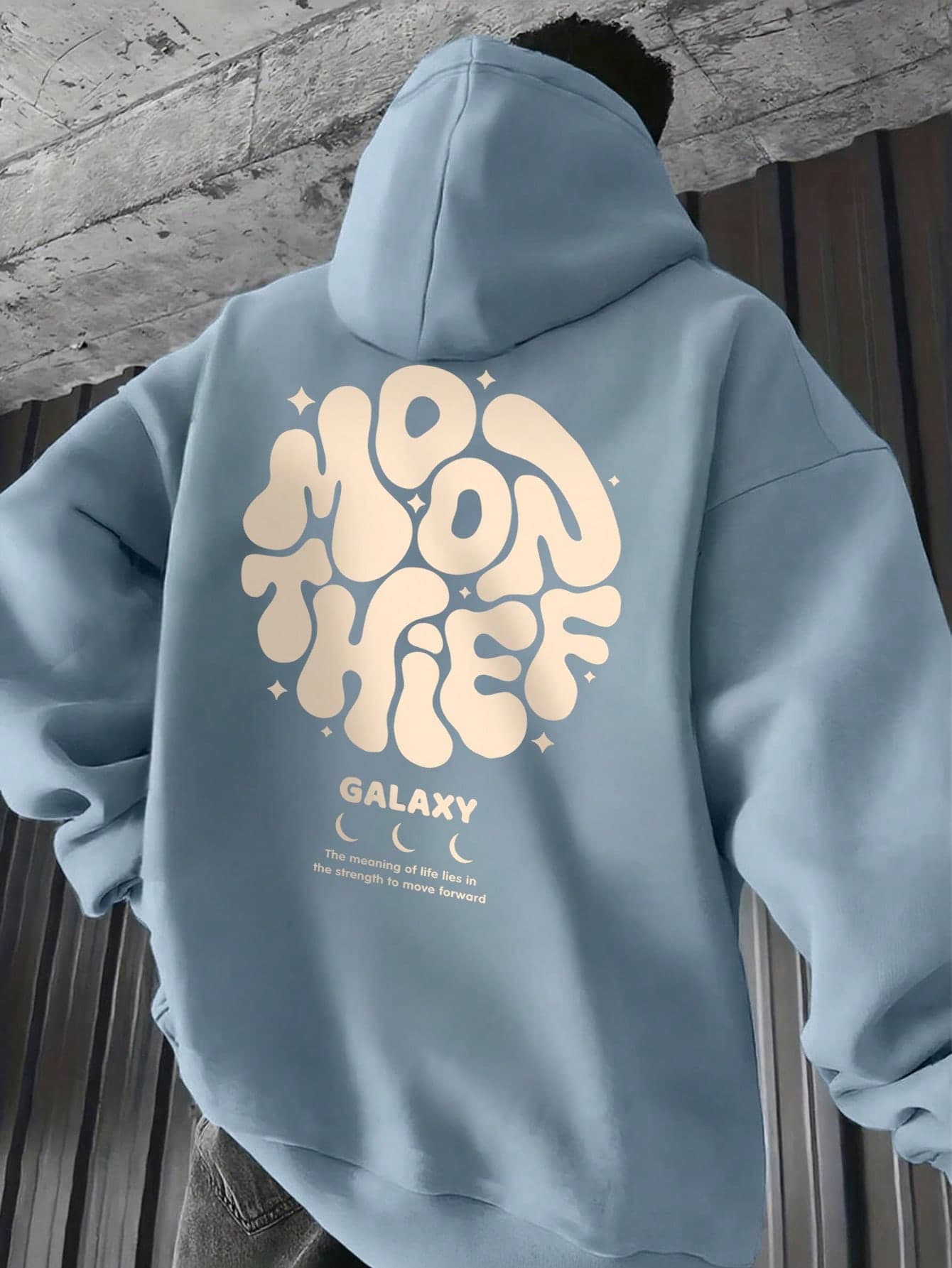 Men's Casual Fashionable Versatile Daily Commute Letter Graphic Print Kangaroo Pocket Drawstring Hoodie, Autumn/Winter