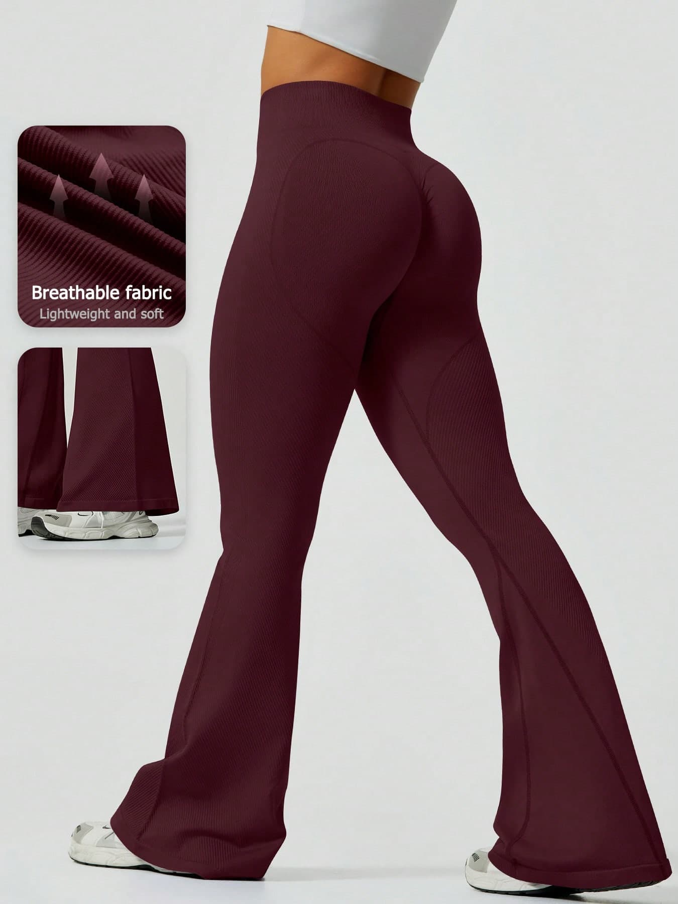1pc High Waist Flare Elastic Ribbed Waist Belt, Slimming Design, Suitable For Dancing Spring Sports