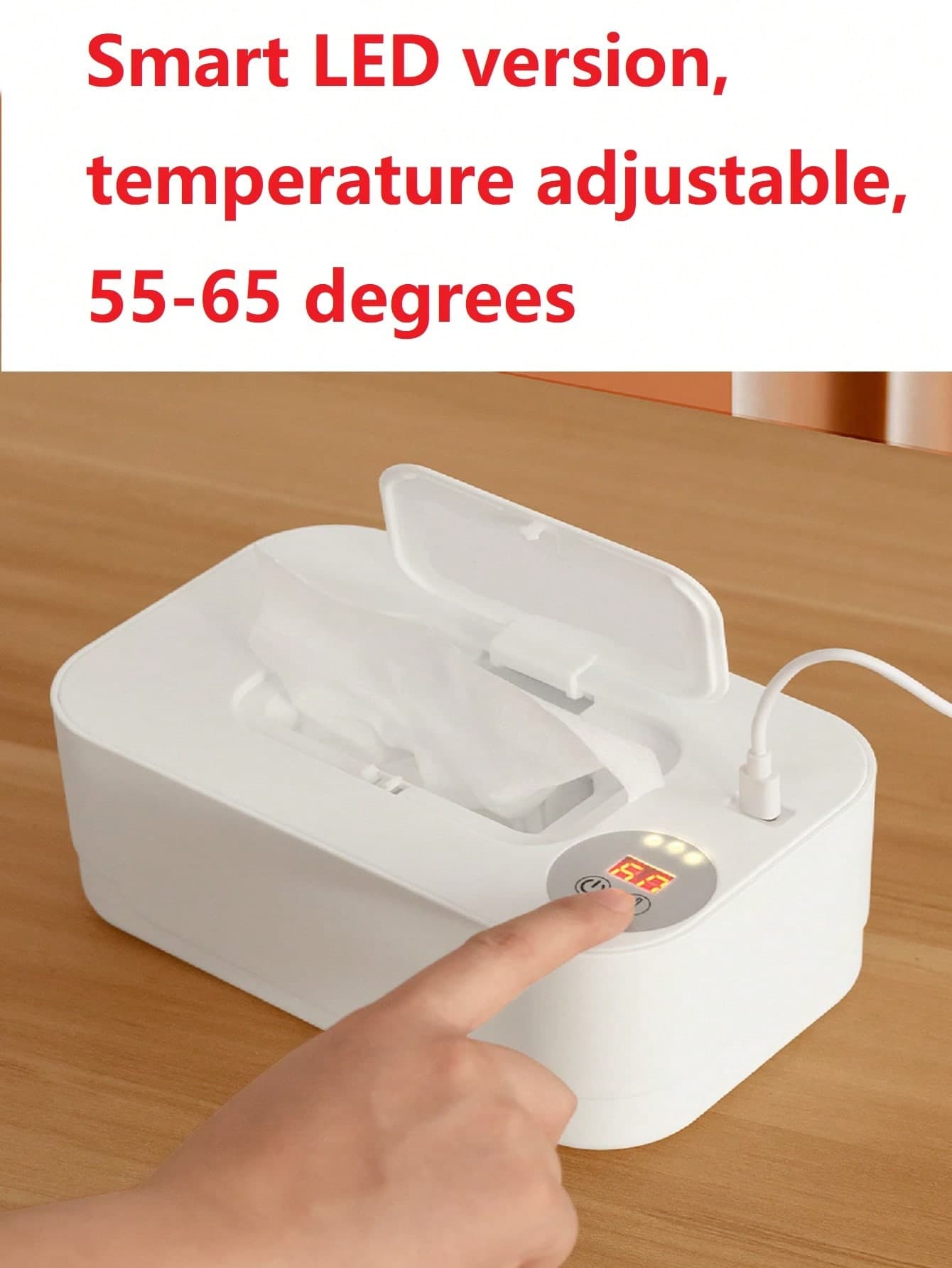 1pc USB Powered Wet Wipes Warmer, Wet Tissue Box Heater, Moist Towelette Moisturizer, Warm Wet Wipes Device, Portable Heated Wet Tissue Dispenser, USB Convenient