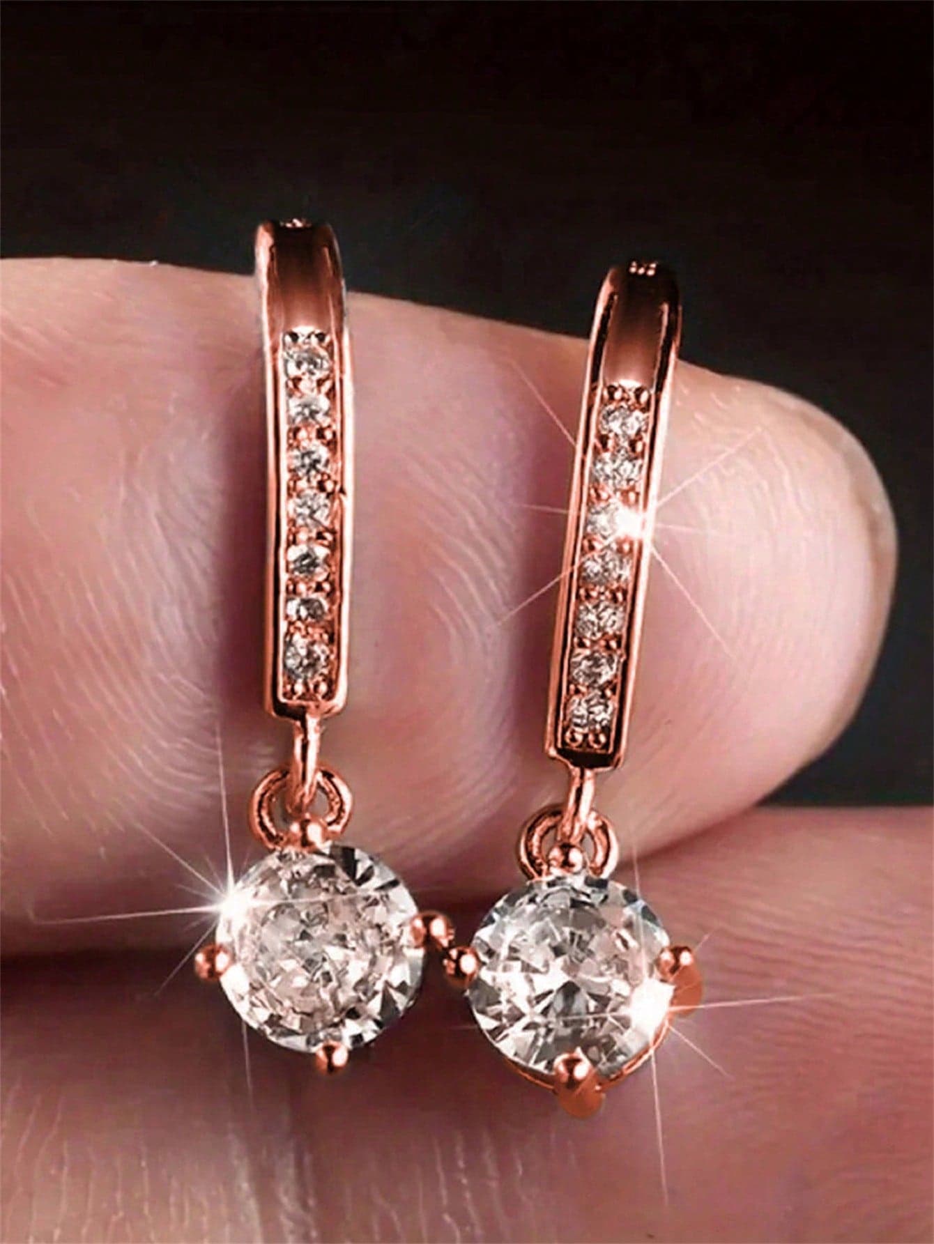 1 Pair Fashion Cubic Zirconia Teardrop Earrings, Jewelry Gift For Women Wedding Engagement Anniversary Party Valentine's Day