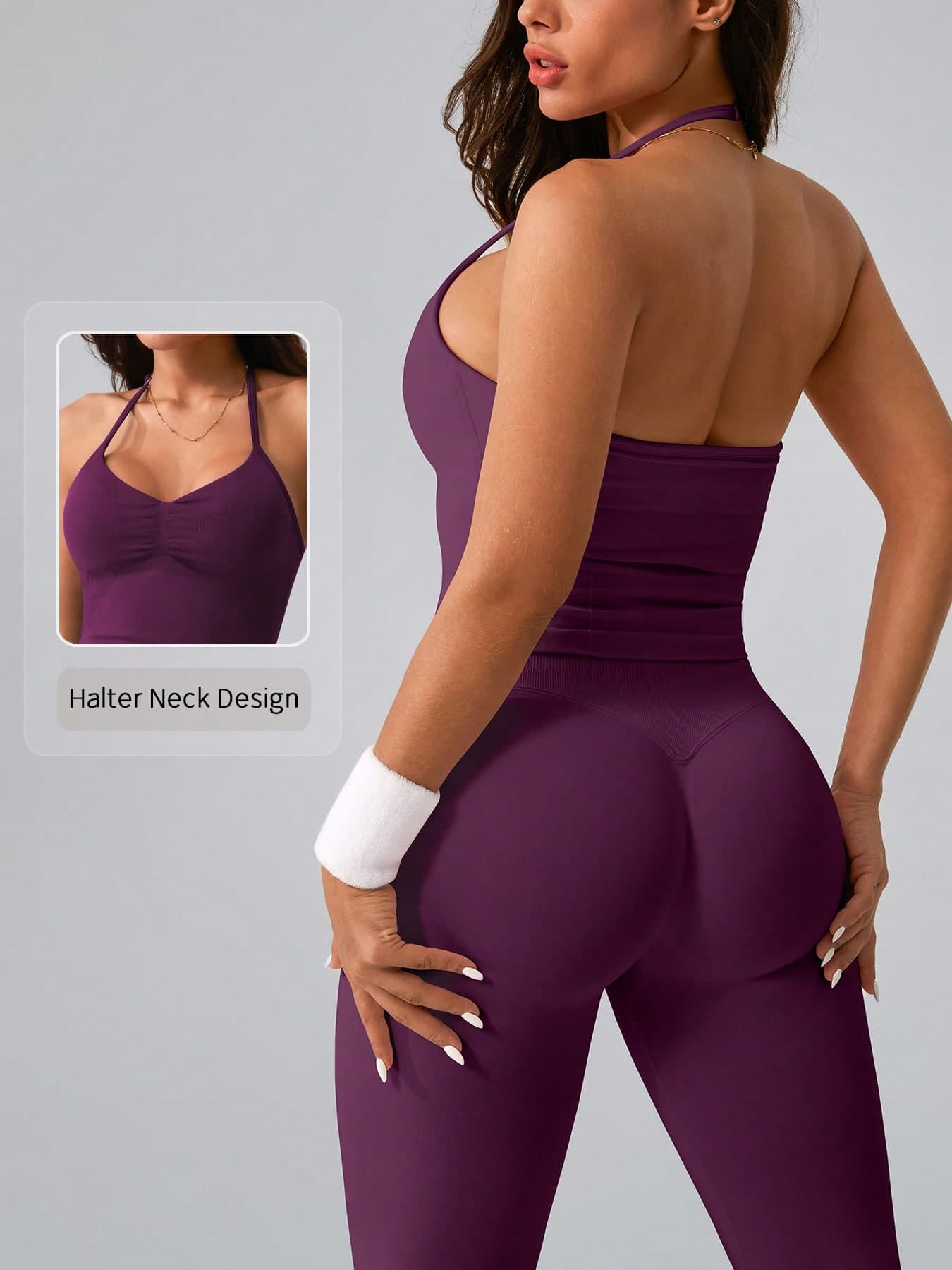 NcmRyu 1 Set Women's Fashion Casual Minimalist Versatile Backless Shaping Tank Top And Pants Sportswear Set