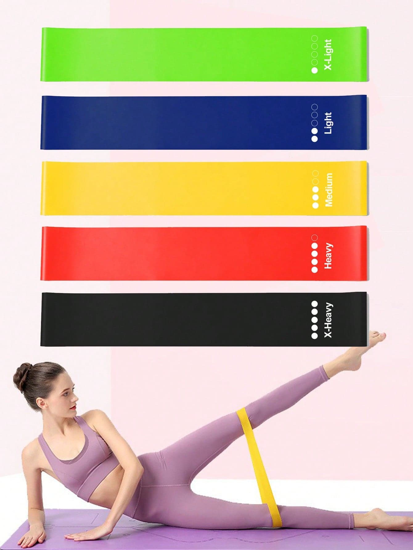 1 Set Resistance Bands, Yoga Pilates Elastic Circles, Exercise Resistance Bands, Women Workout Elastic Circles, Thin Resistance Circles, Elastic Booty Bands, Mini Resistance Circles