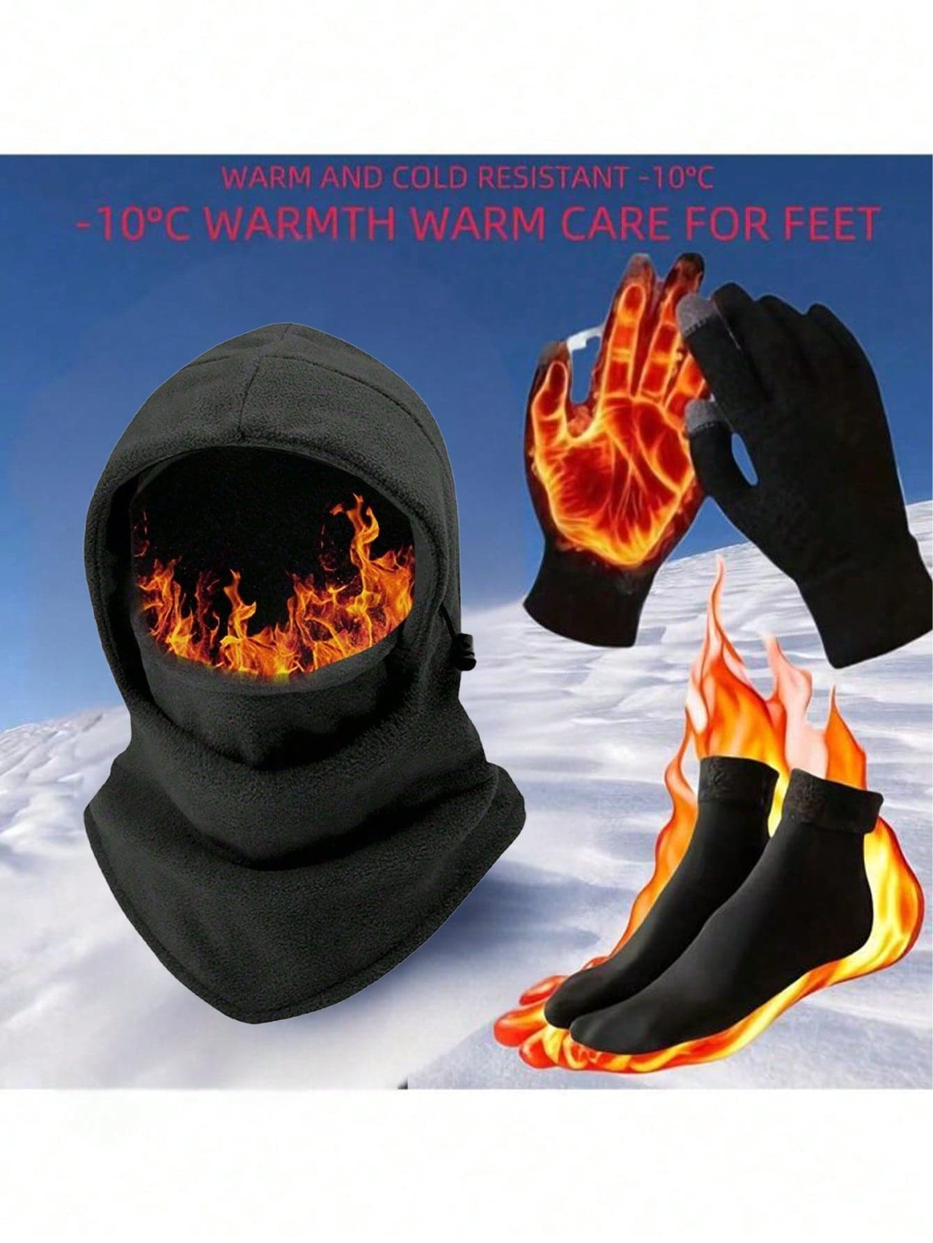 1/3pcs Winter Warmth Set Includes A One-Piece Hat, Gloves And Thick Socks, Making It Suitable For Gifting During Festivals