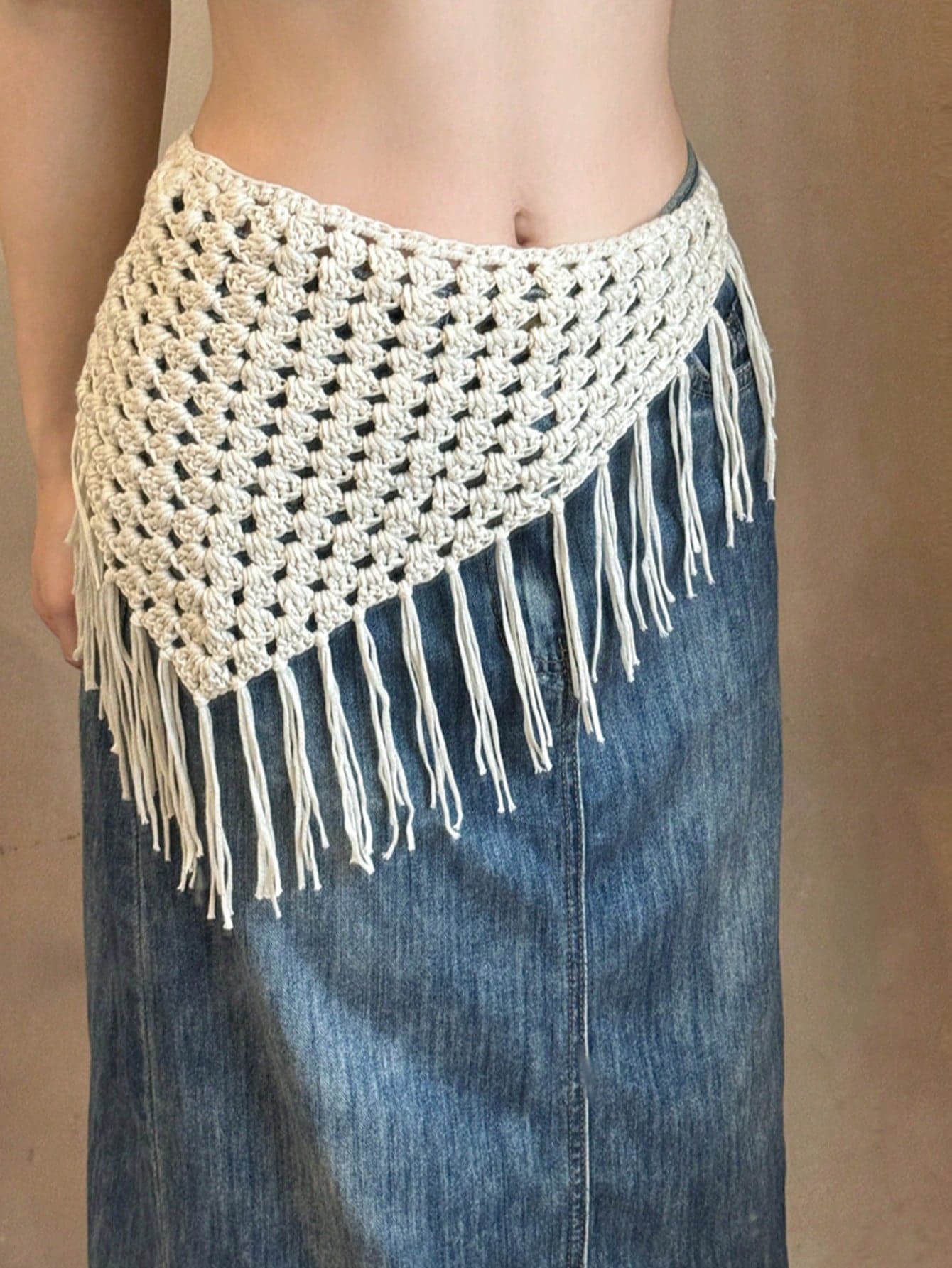 DAZY Bohemian Style Mesh Lace Belt, Suitable For Women, Versatile Accessory, Can Be Paired With Dresses, Jeans, Also Can Be Used As Waist Decoration, Suitable For Beach/Photography Occasions. Knitted Headband, Autumn/Winter Headband, Women's Holiday Costume Headpiece, Elegant Scarf, Soft Headband.