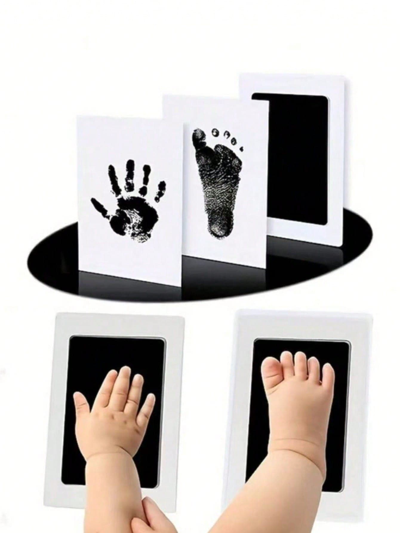 2pcs Newborn Hand & Footprint Clay/Newborn Gift/(Please Check Product Size Before Purchase)Newborn Photography Props/Baby Girl/Baby Party Decoration/Can Be Used For Printing Footprints And Handprints/No Cleaning Required/Can Be Used As Baby Keepsake/Pet Paw Print Keepsake/Christmas/Halloween/Thanksgiving/Easter/New Year Gift. Includes 4 White Cardstock.