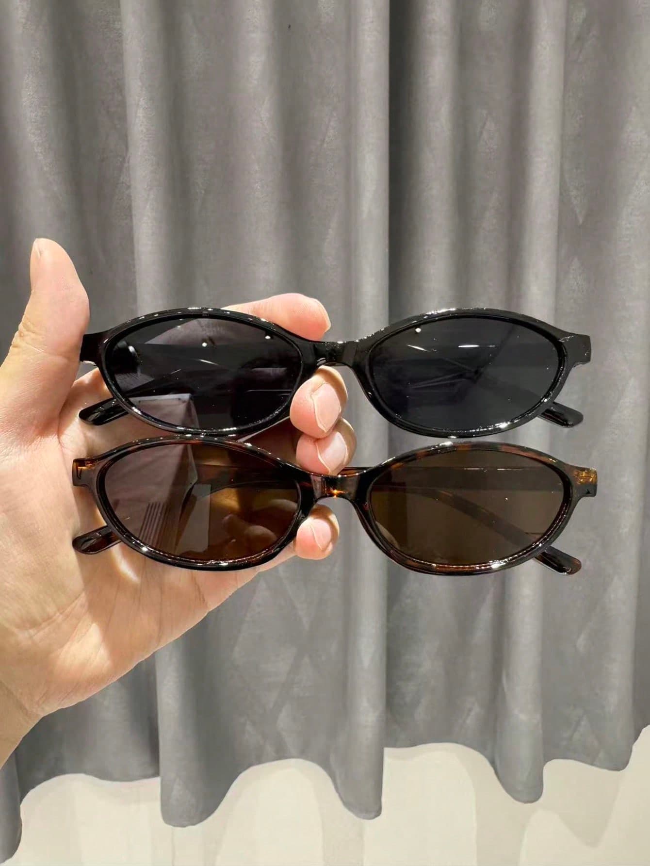 2pcs Women's Leopard Print Black & White Y2K Classic Glasses, Modern Retro Minimalist, For Summer Beach Vacation Outfits