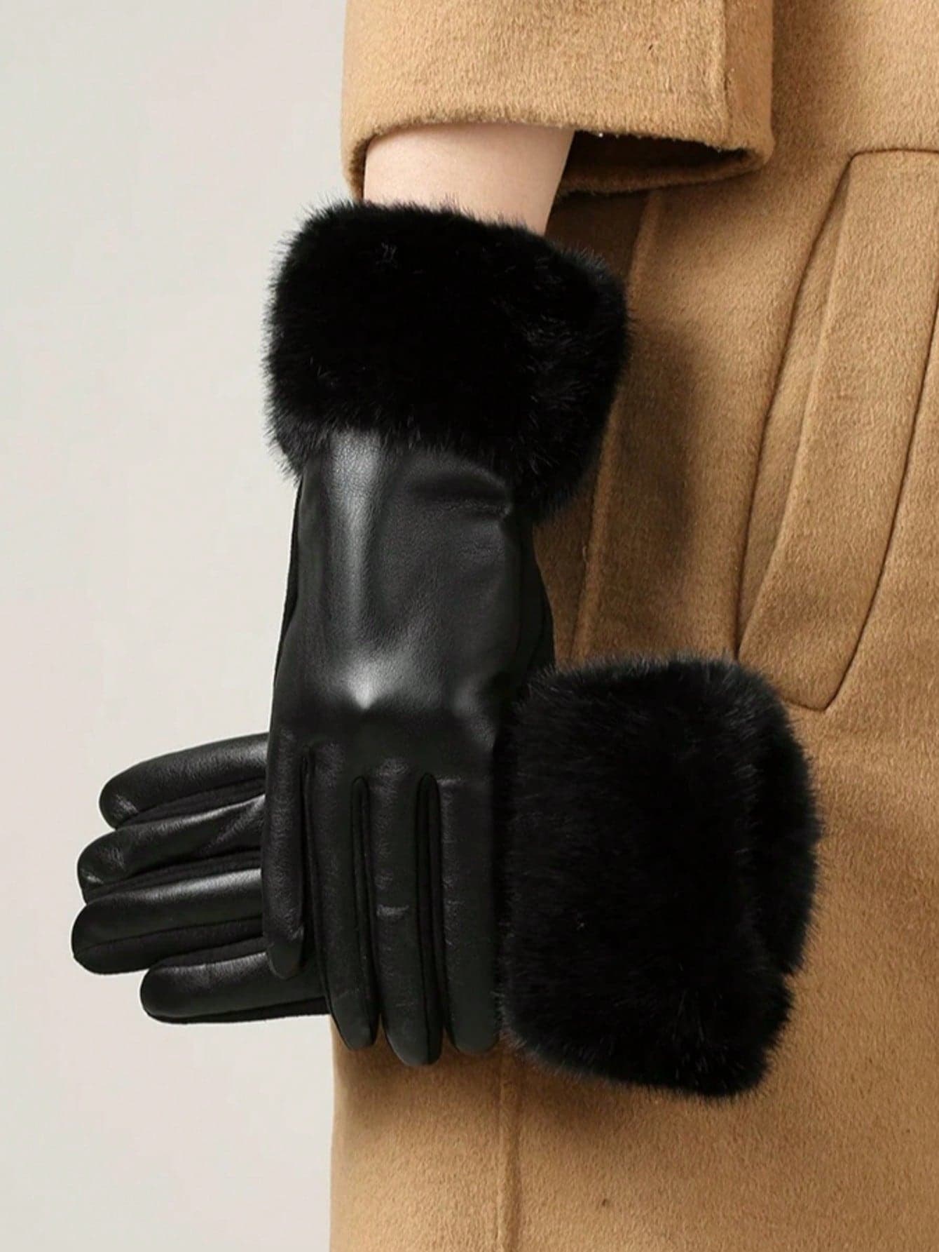 1 Pair Women's New Solid Color Elegant Casual Street Polyester Fingerless Gloves, Autumn/Winter,Travel,Festival