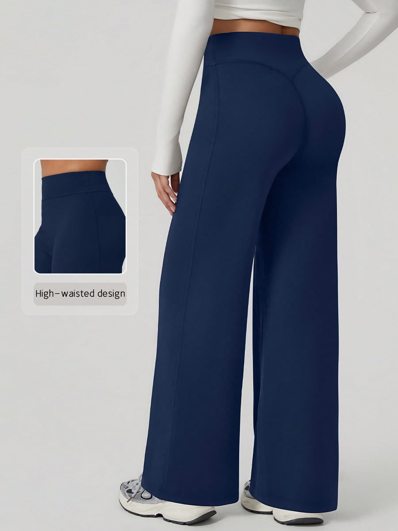 NcmRyu 1pc Women High Waist Loose Fit Wide Leg Casual Pants Spring Sports