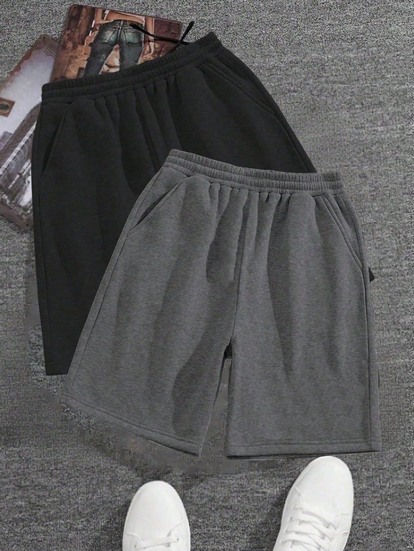 2pcs Boys' Teen Outdoor Sports Loose Pocket Indoor CasualBermuda Shorts, Outdoor Shorts, Spring/Summer/Autumn Back To School Season