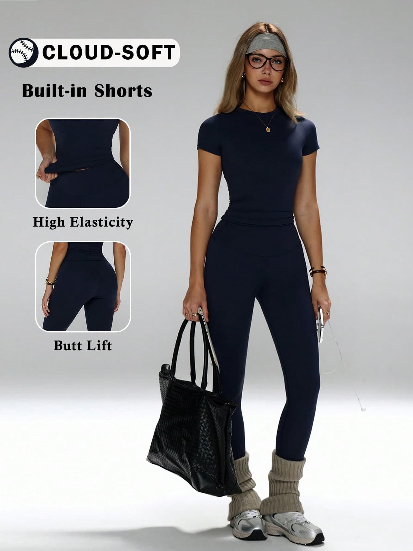 FWH Shaping Versatile Style Shirt, Slimming & Flattering, Multi-Occasion Wear, Women's Slimming Athletic Yoga 2-Piece Set Sports