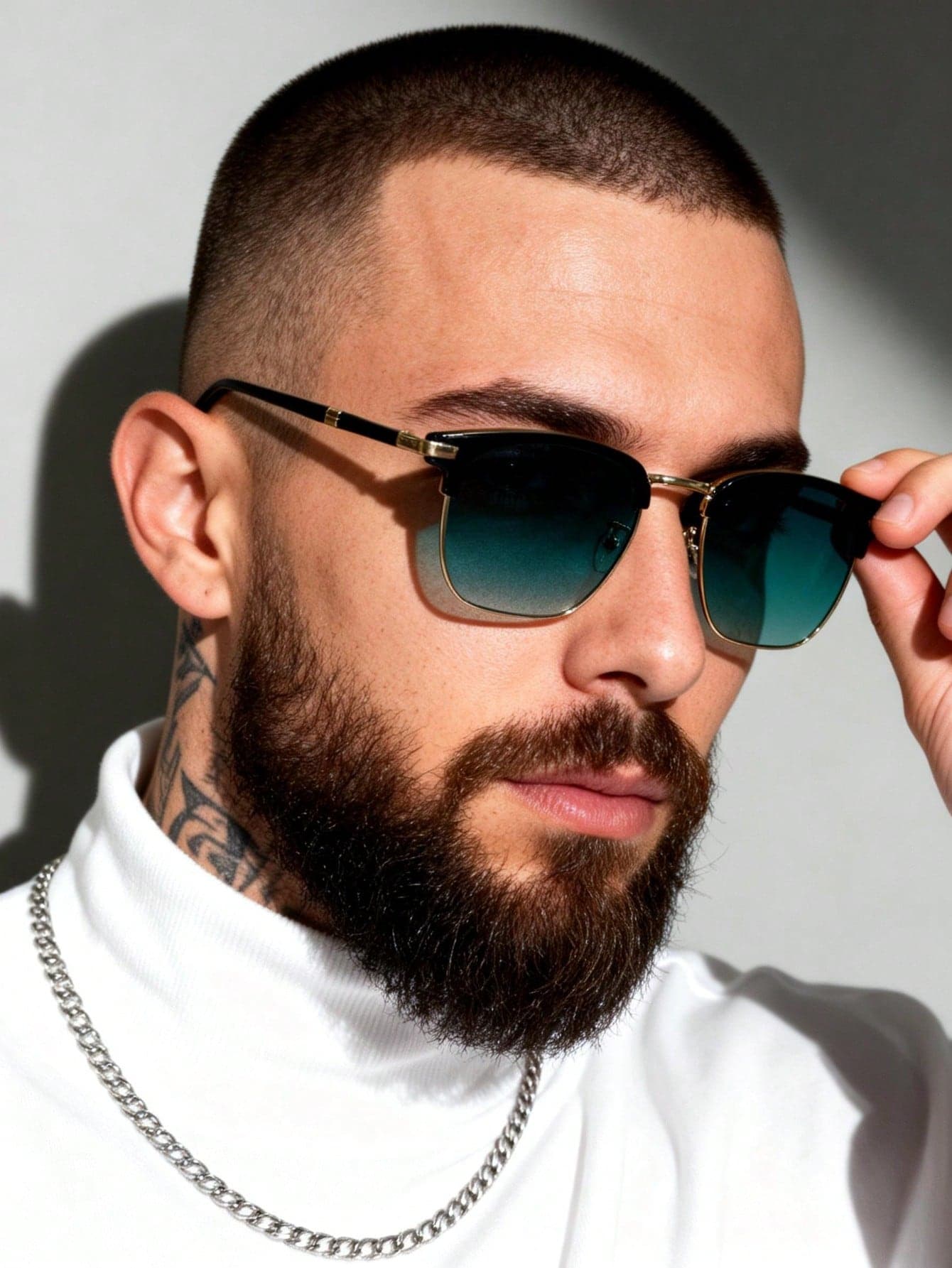 Half-Rim Eyebrow Frame Metal Glasses, Retro Punk Street Style, For Photo, Travel, Party, Daily Wear, Fishing, Skiing, Gift
