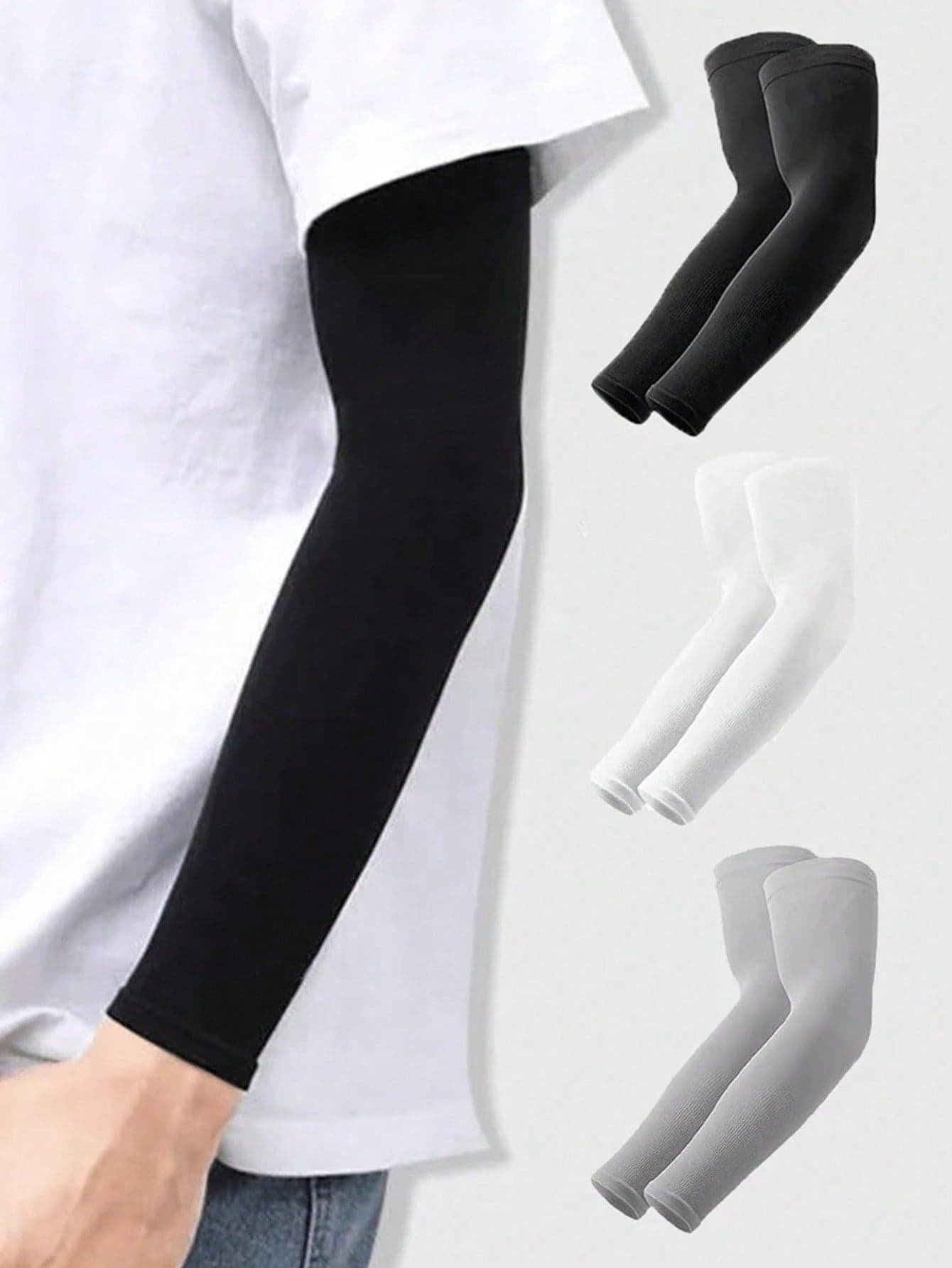 1 Pair Men's Summer Sunscreen Ice Silk Arm Sleeves, Loose Oversized UV Protection Arm Warmers,Festival